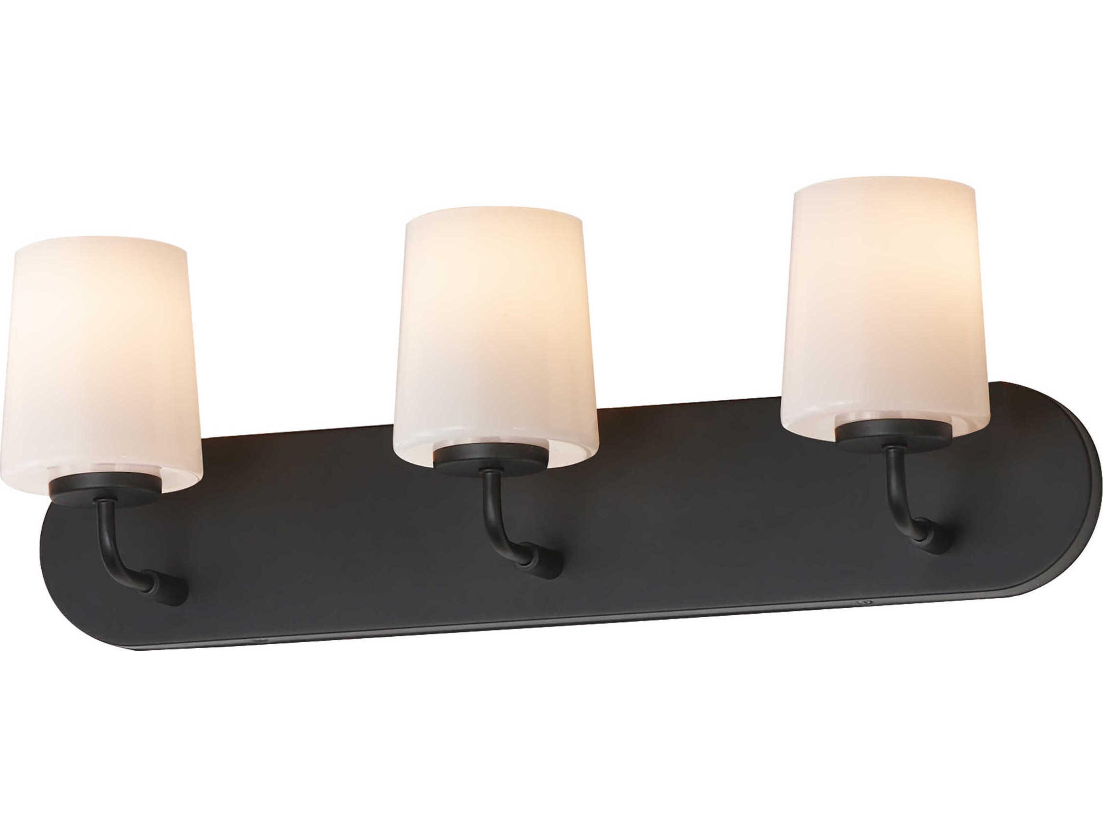 Durham 3-Light Black Vanity Light