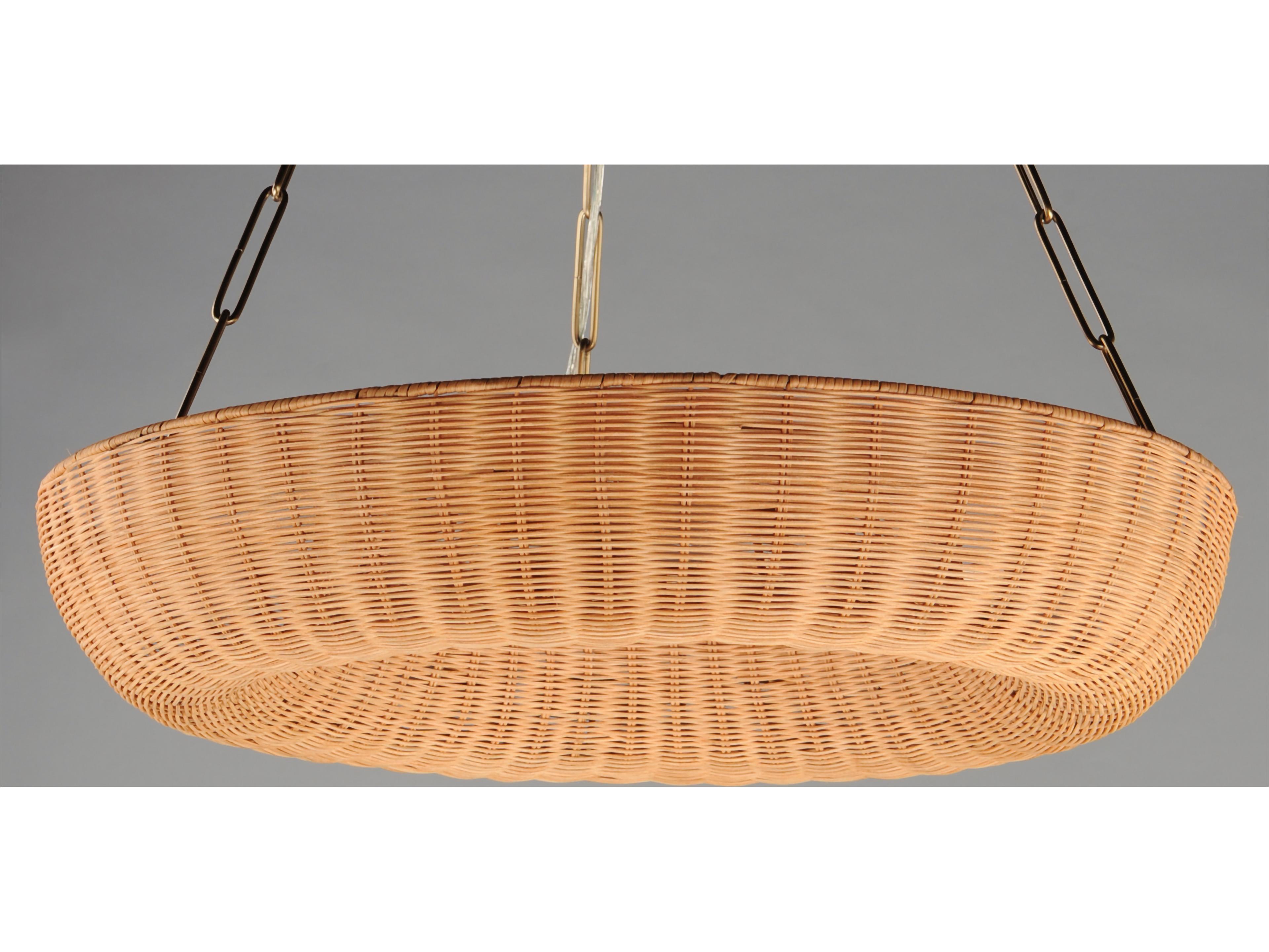 Maxim Lighting Bower 5- Light Natural Aged Brass Brown Round Pendant