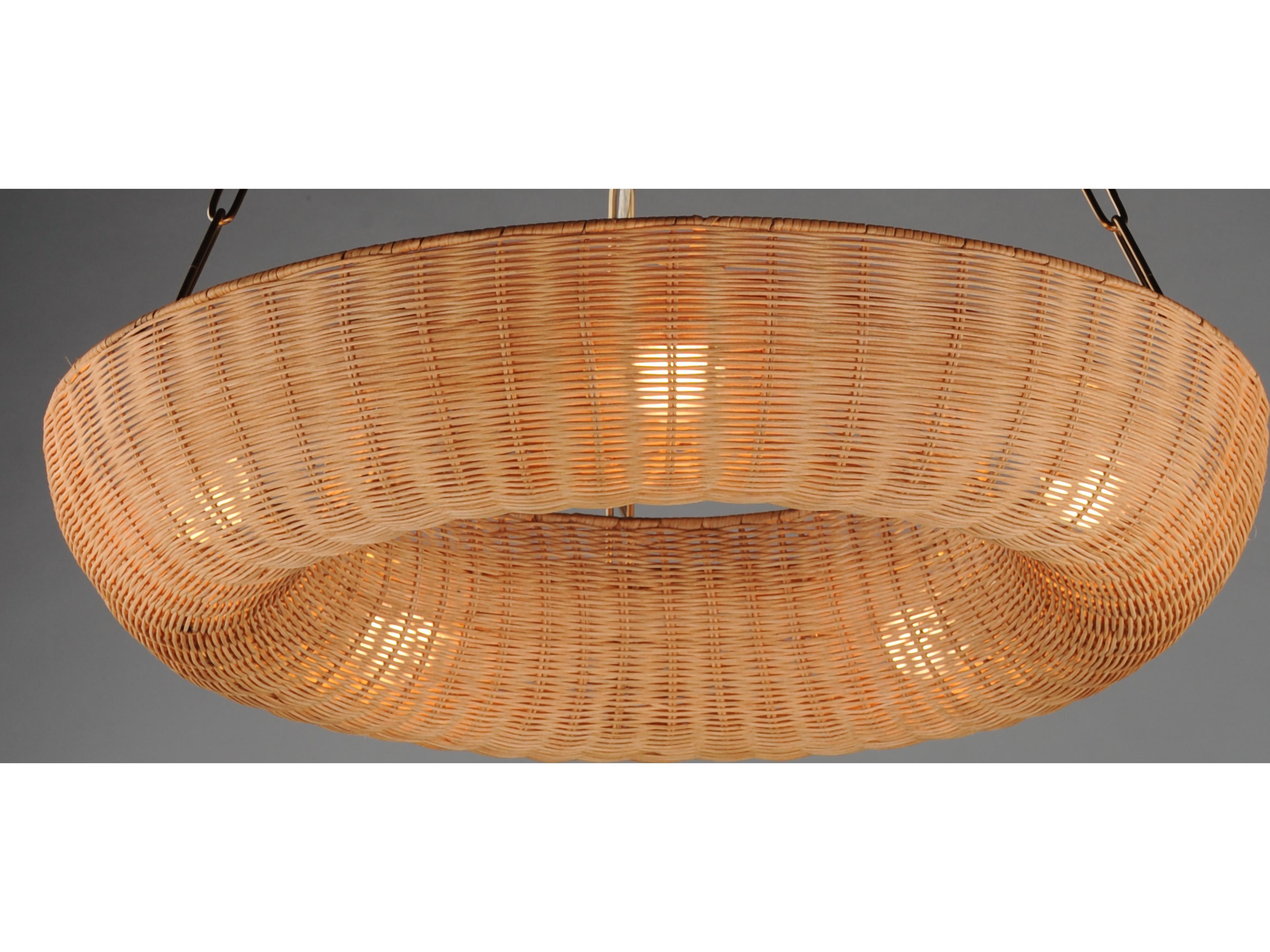Maxim Lighting Bower 5- Light Natural Aged Brass Brown Round Pendant