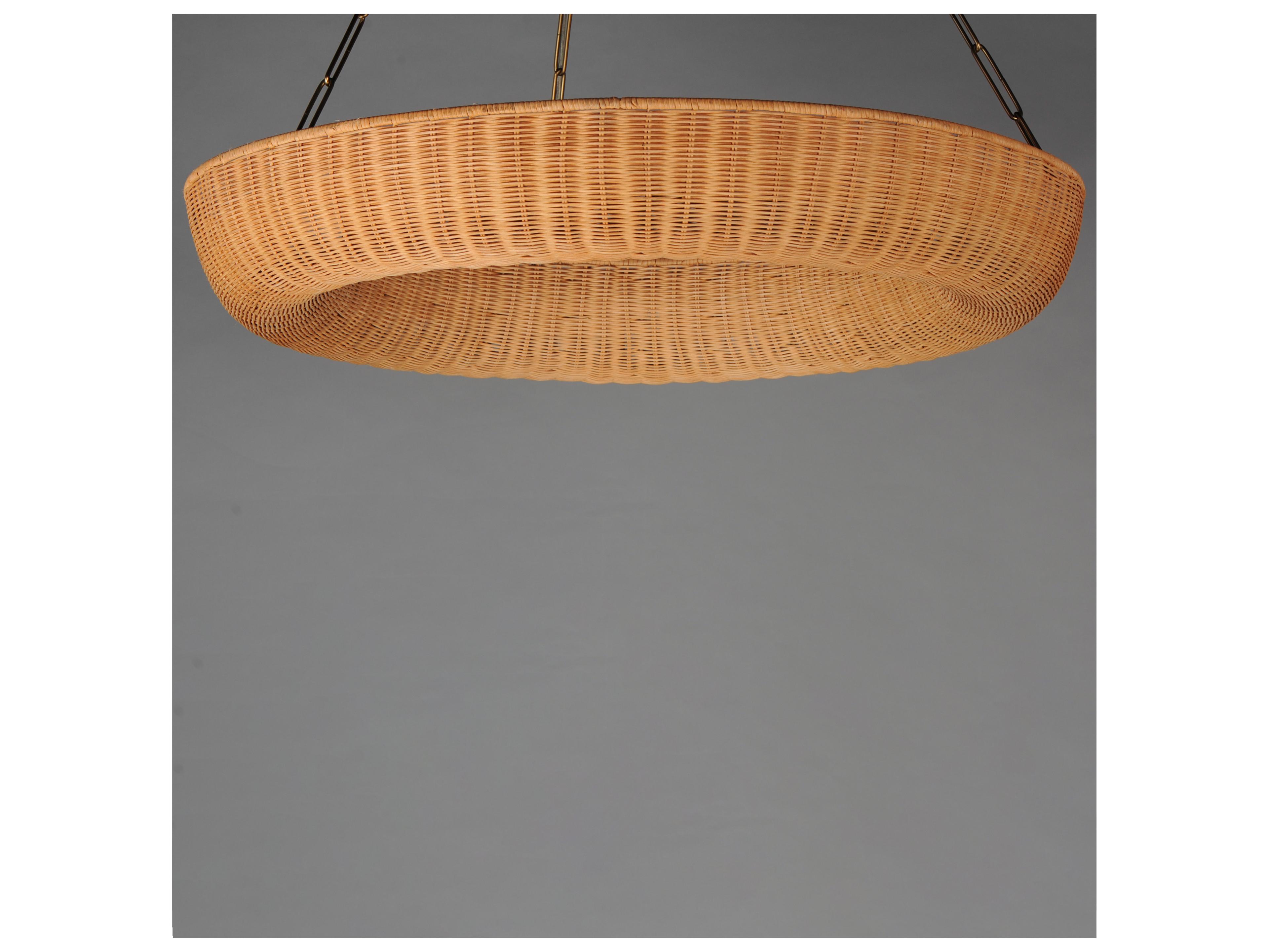 Maxim Lighting Bower 8- Light Natural Aged Brass Gold Round Pendant
