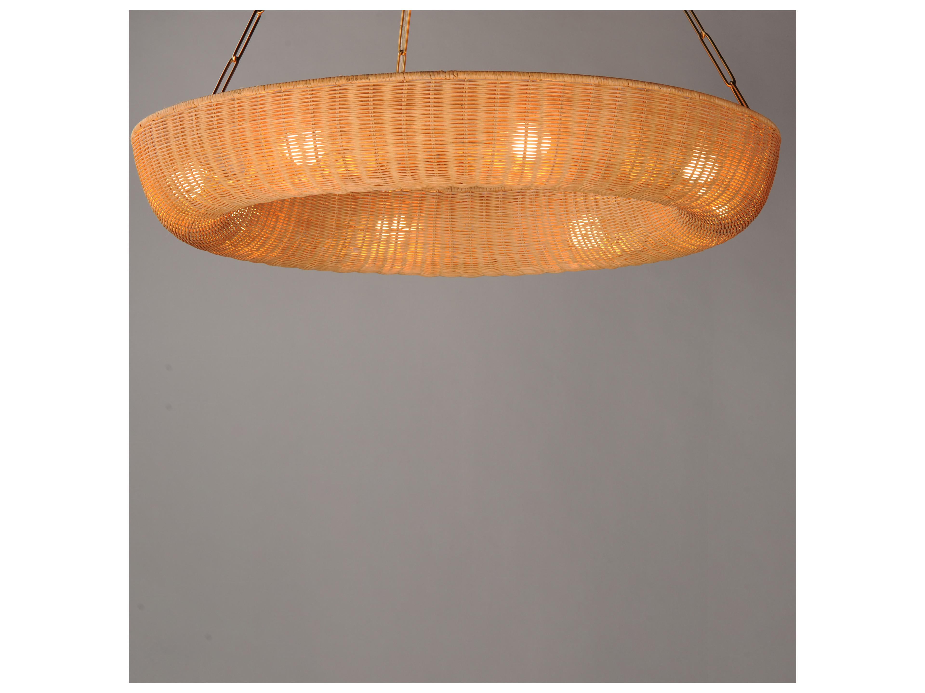 Maxim Lighting Bower 8- Light Natural Aged Brass Gold Round Pendant