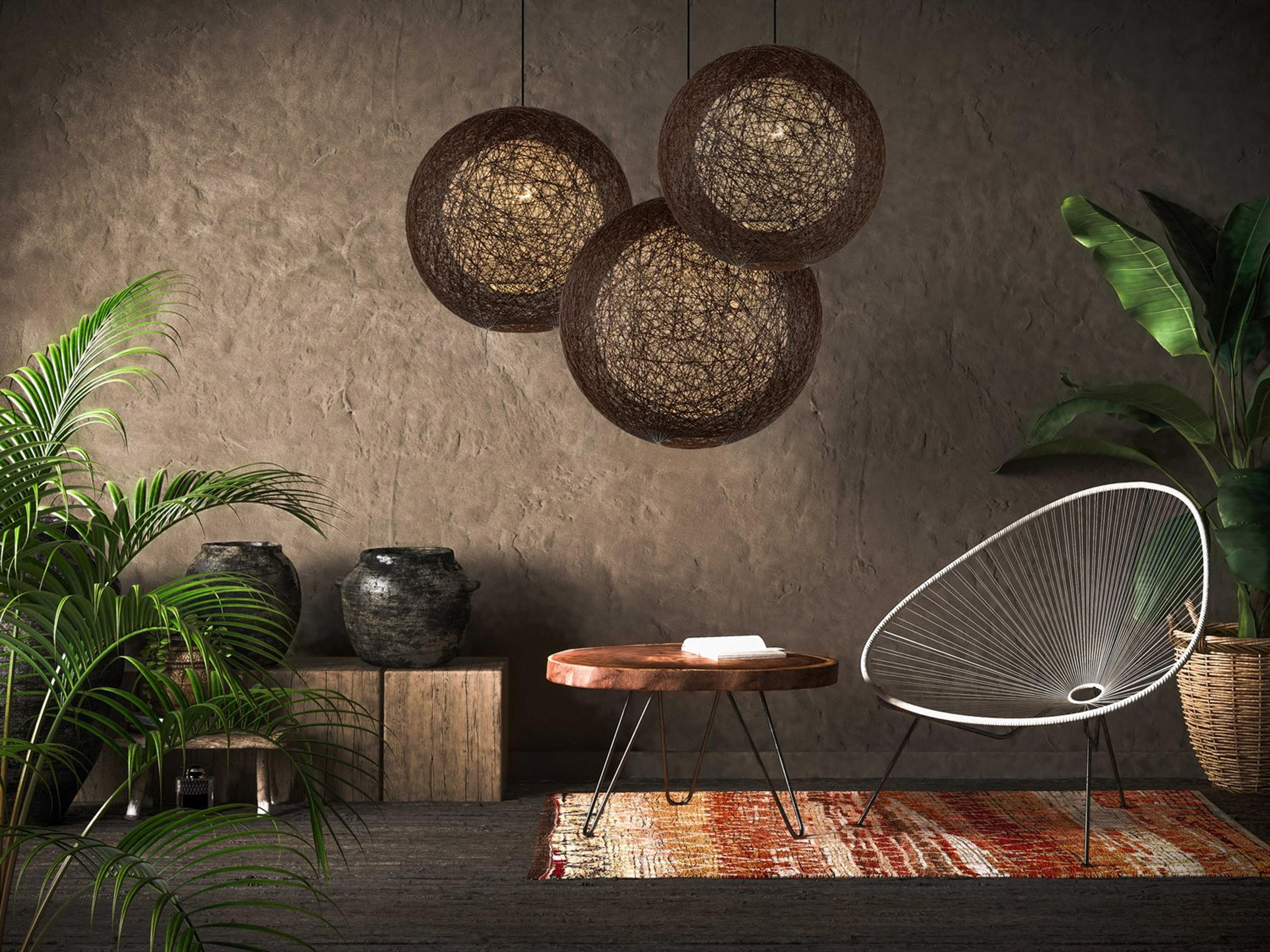 Maxim Lighting Bali 1-Light Chocolate Brown Globe Round Pendant