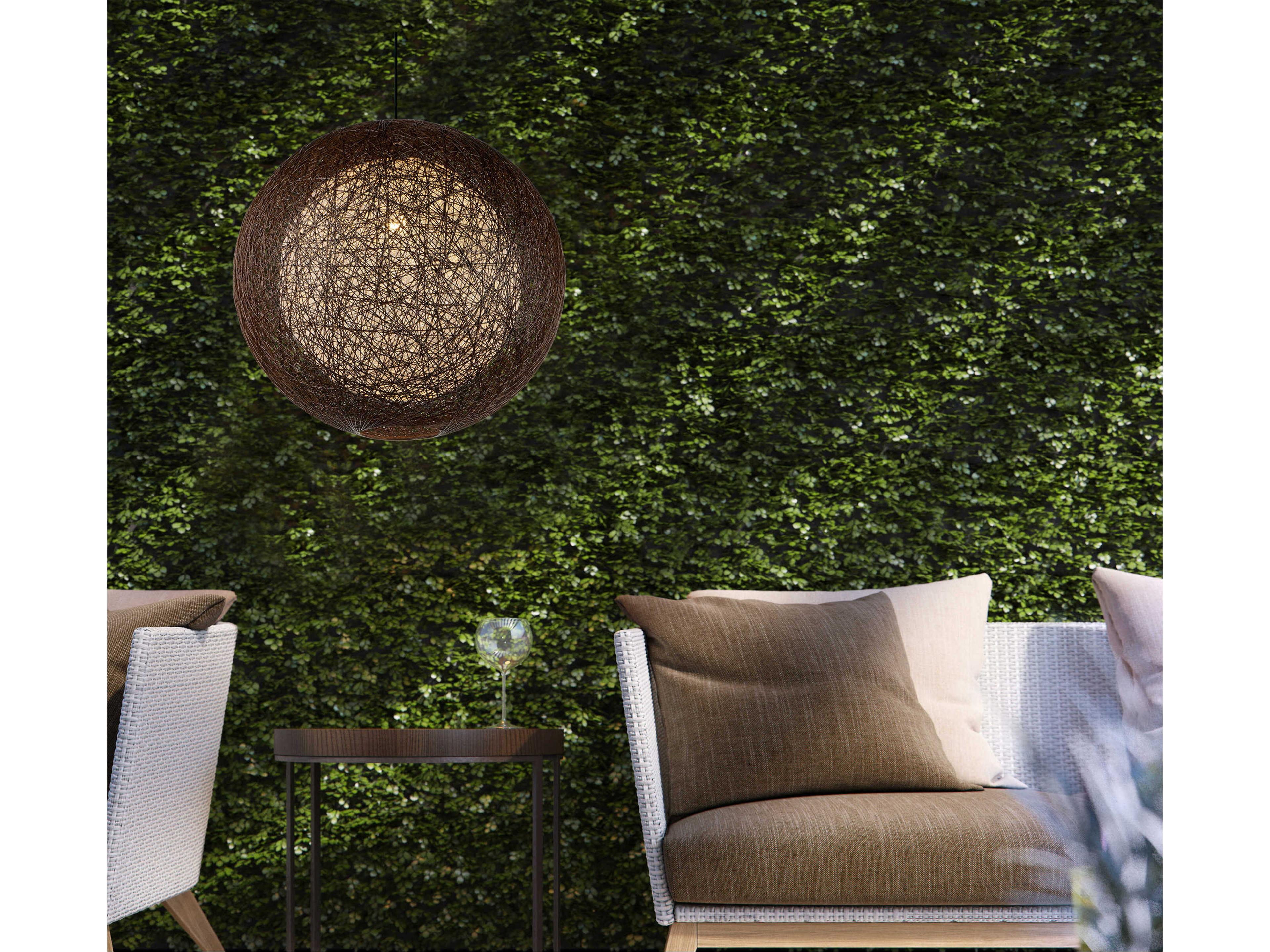 Maxim Lighting Bali 1-Light Chocolate Brown Globe Round Pendant