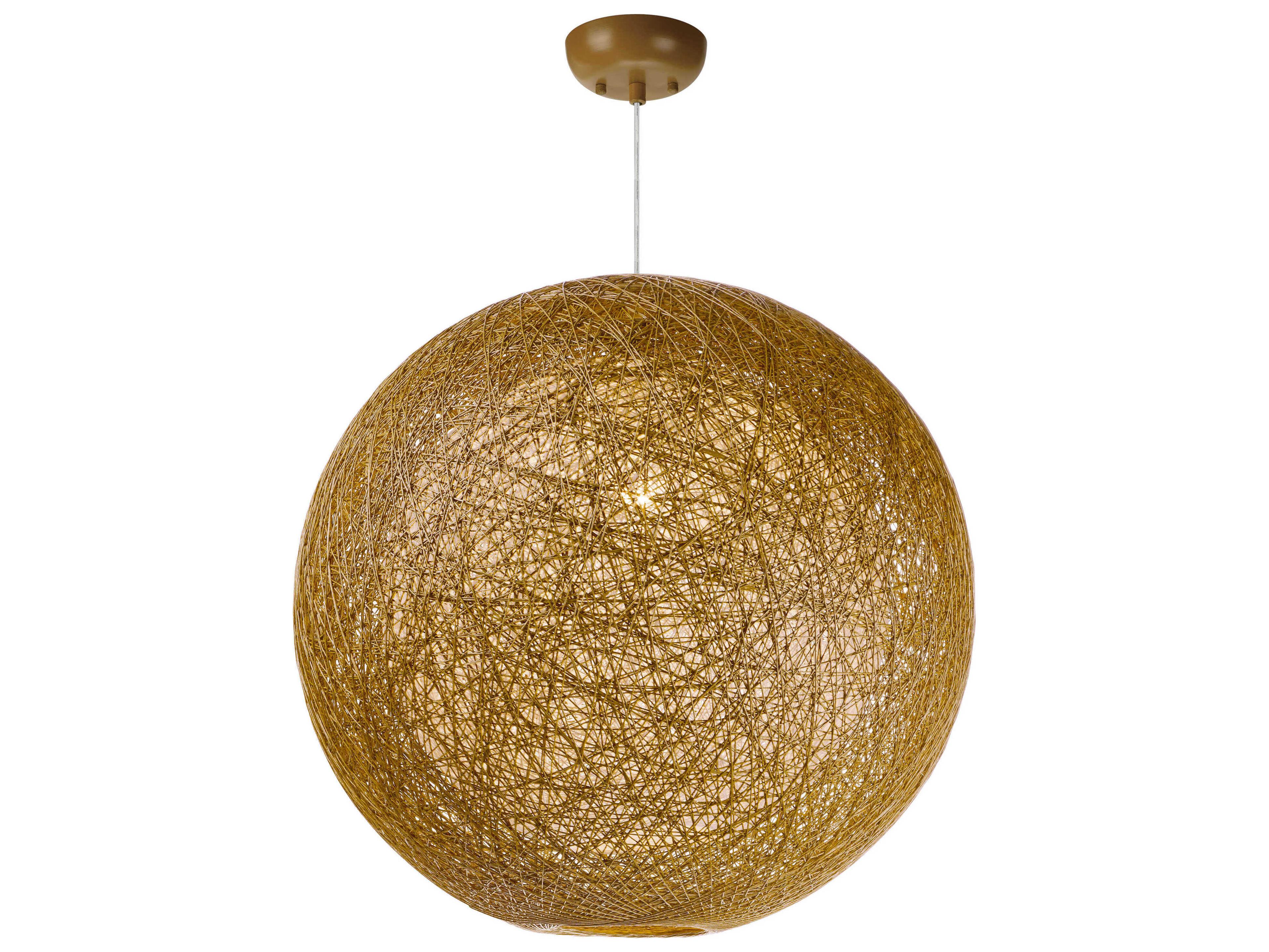 Bali 1-Light Natural Brown Globe Round Pendant
