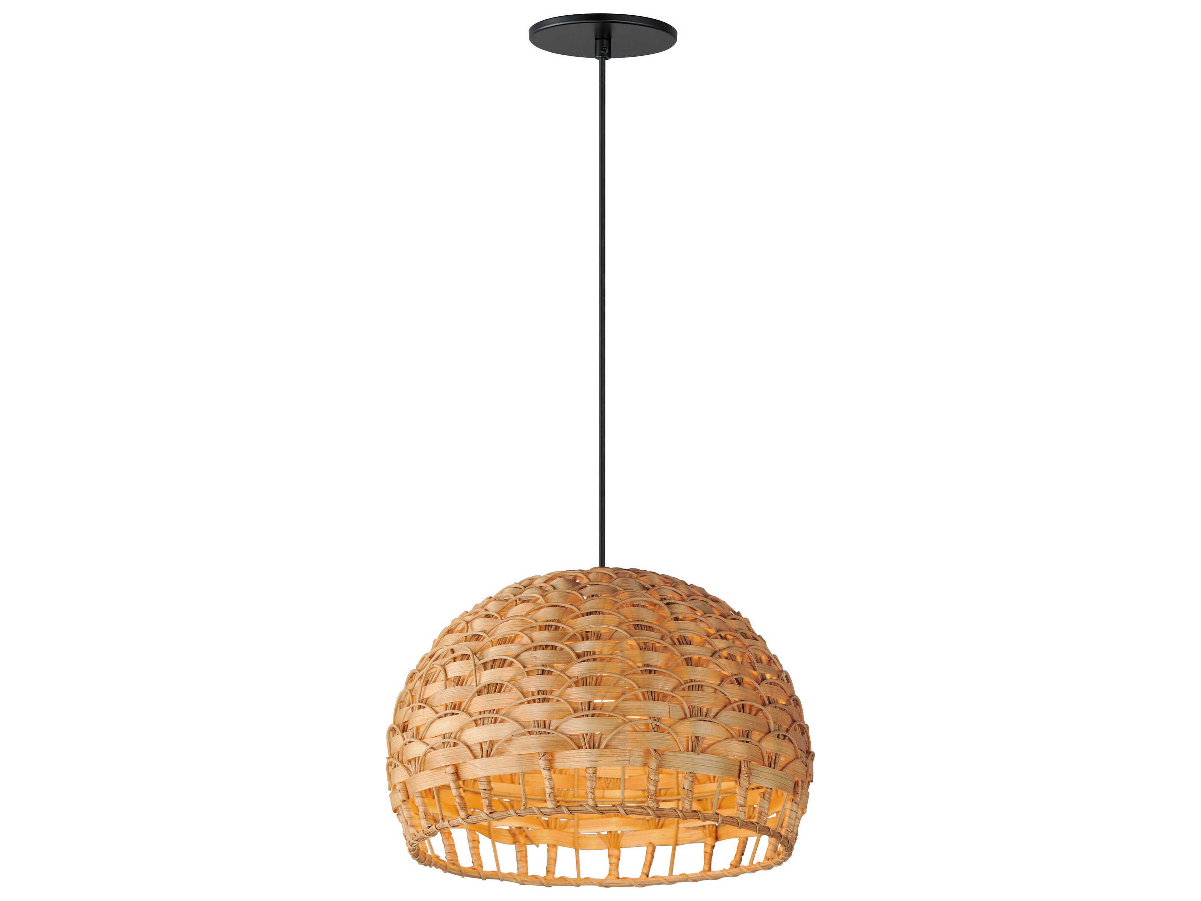 Tahiti 1-Light Black Orange Dome Pendant