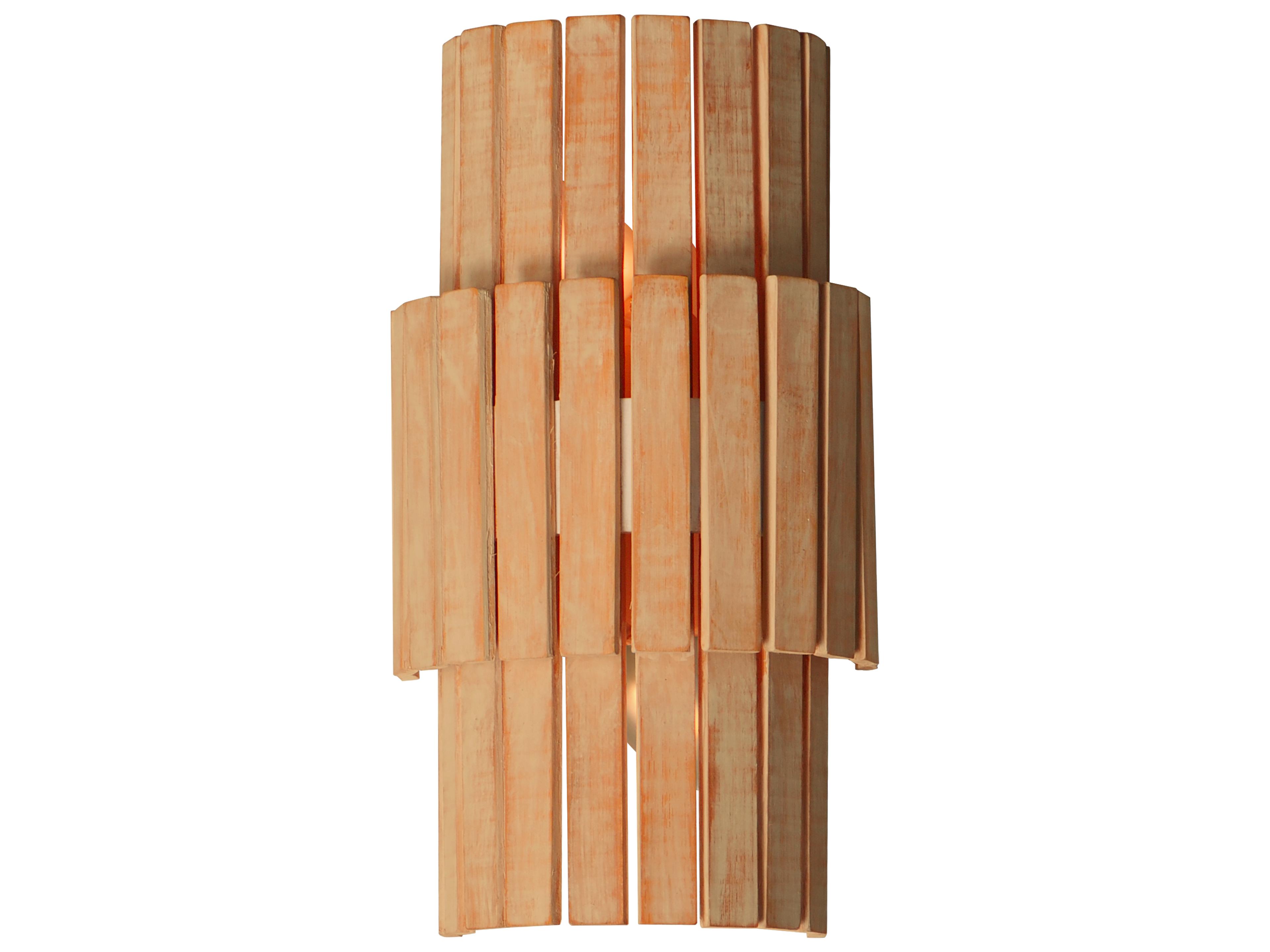 Satori 2- Light Natural Aged Brass Wood Wall Sconce