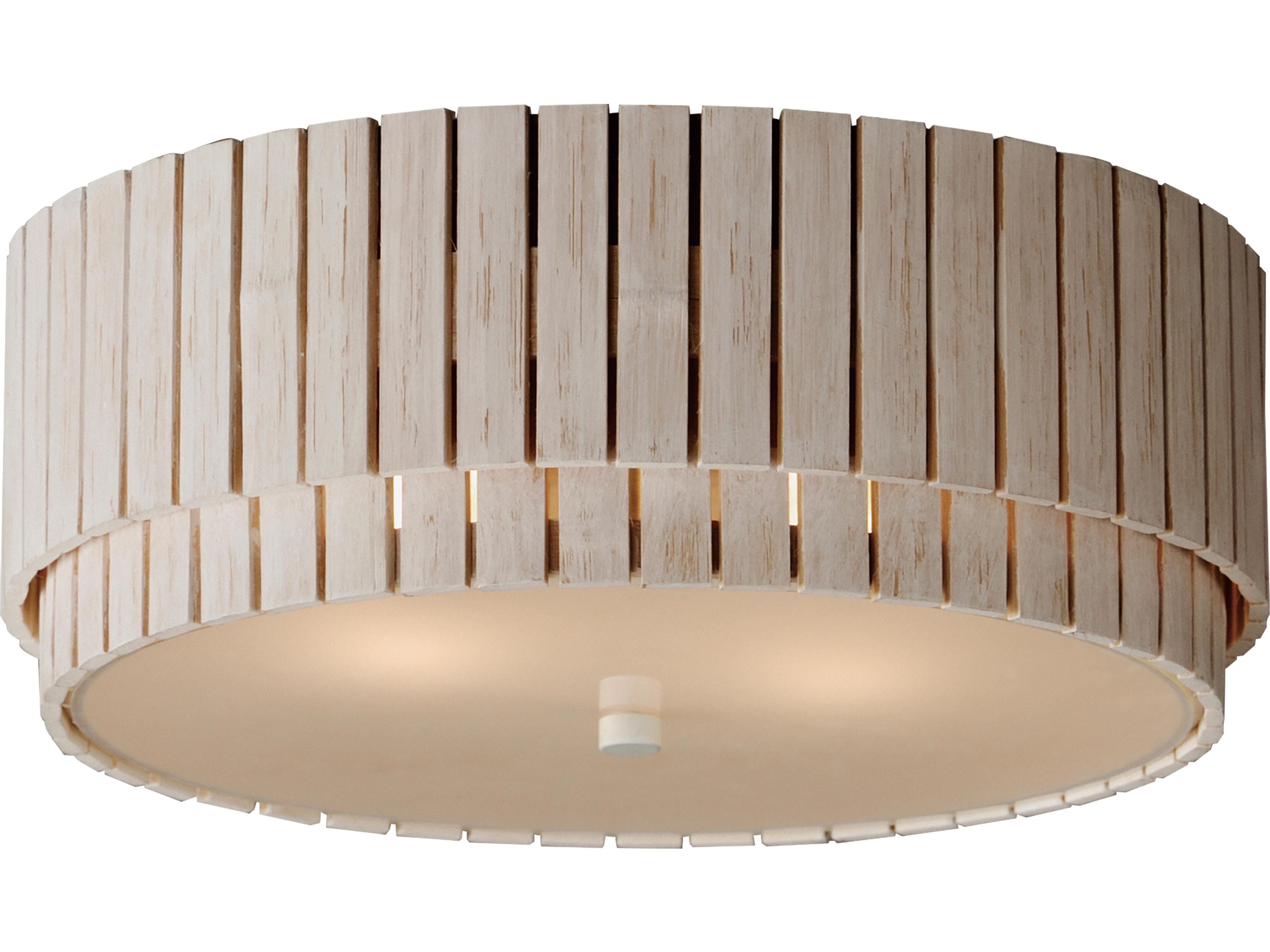 Satori 2- Light Ecru Wood Drum Flush Mount