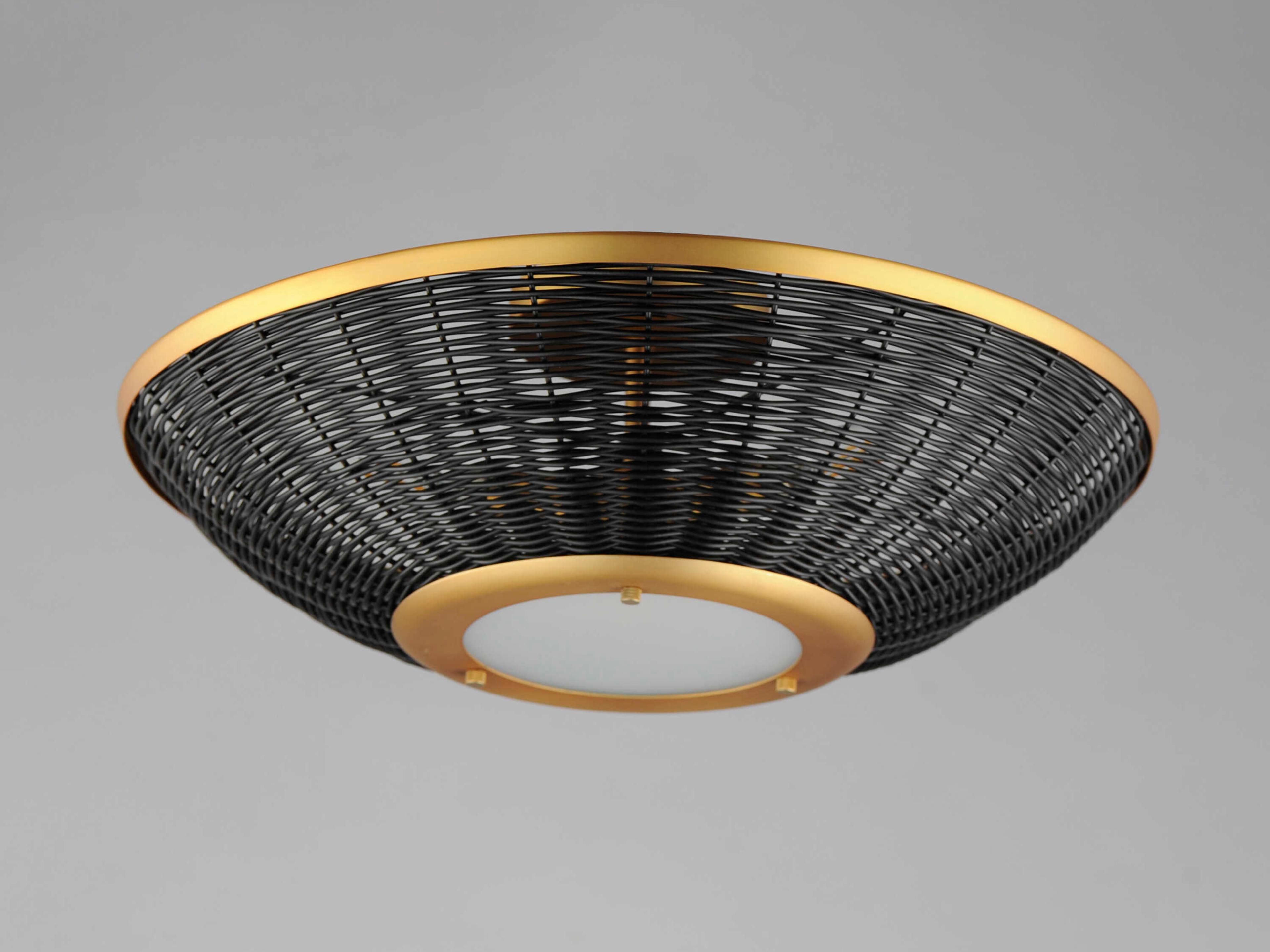 Maxim Lighting Rattan 3-Light Natural Aged Brass Wall Sconce