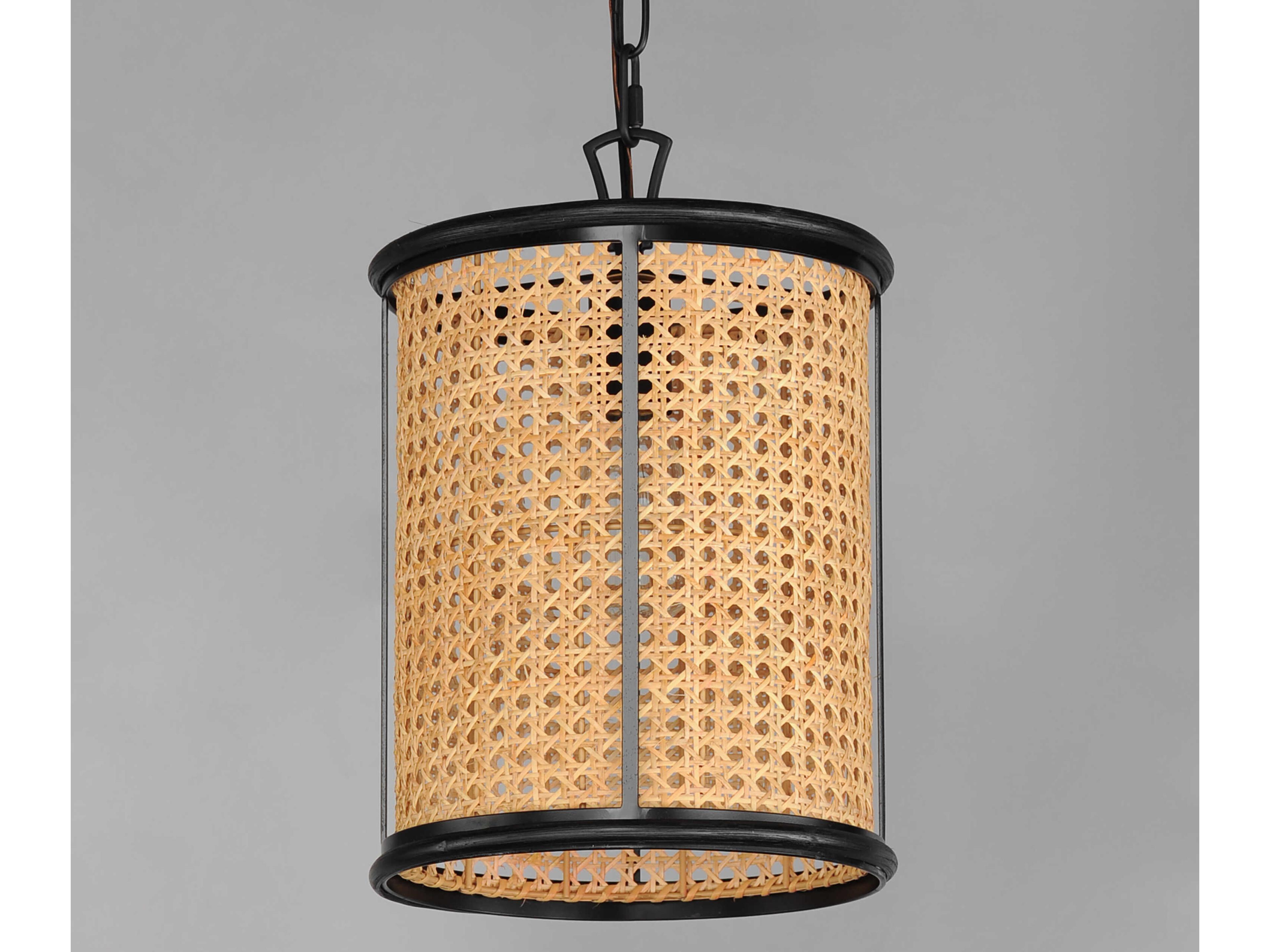 Maxim Lighting Cane 1-Light Black Drum Mini Pendant