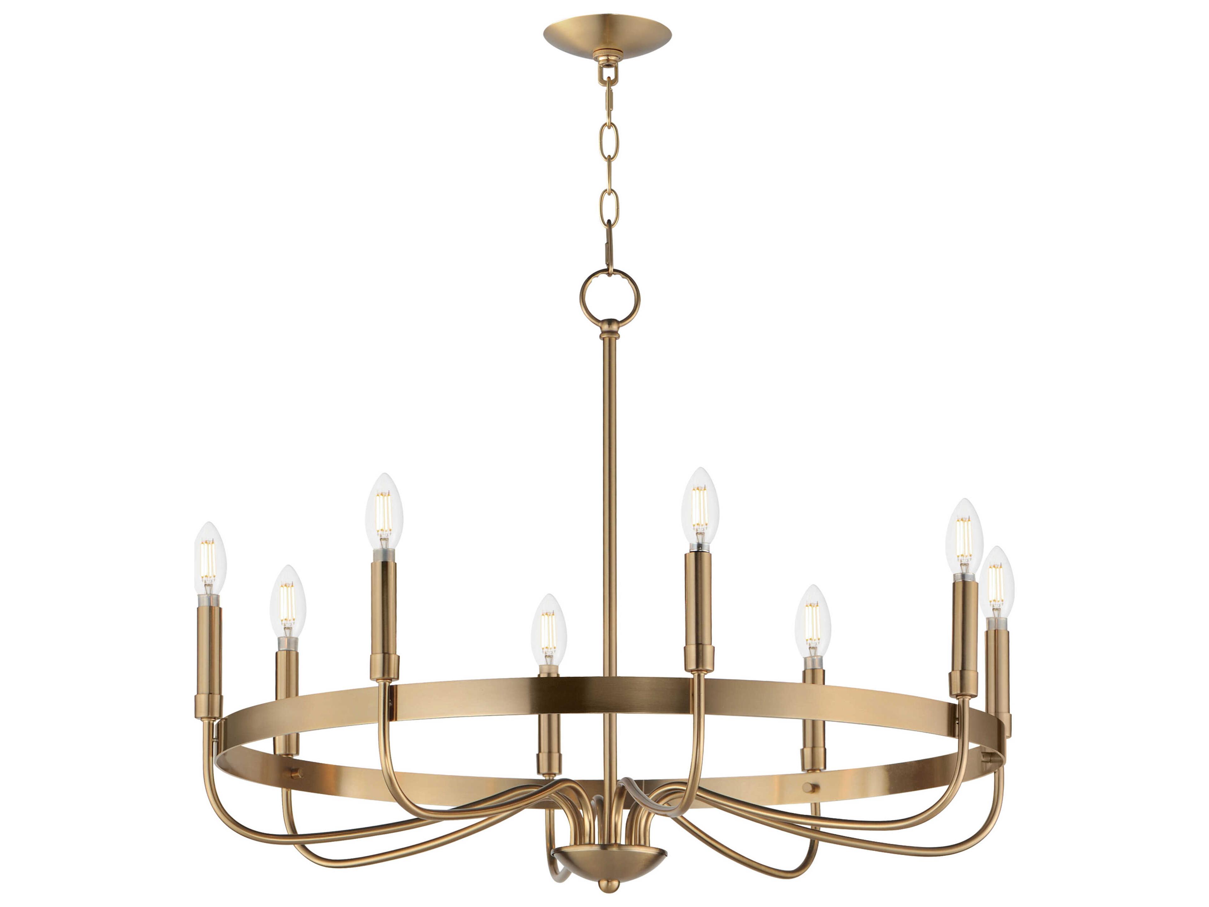Frankie 8-Light Heritage Brass Candelabra Chandelier