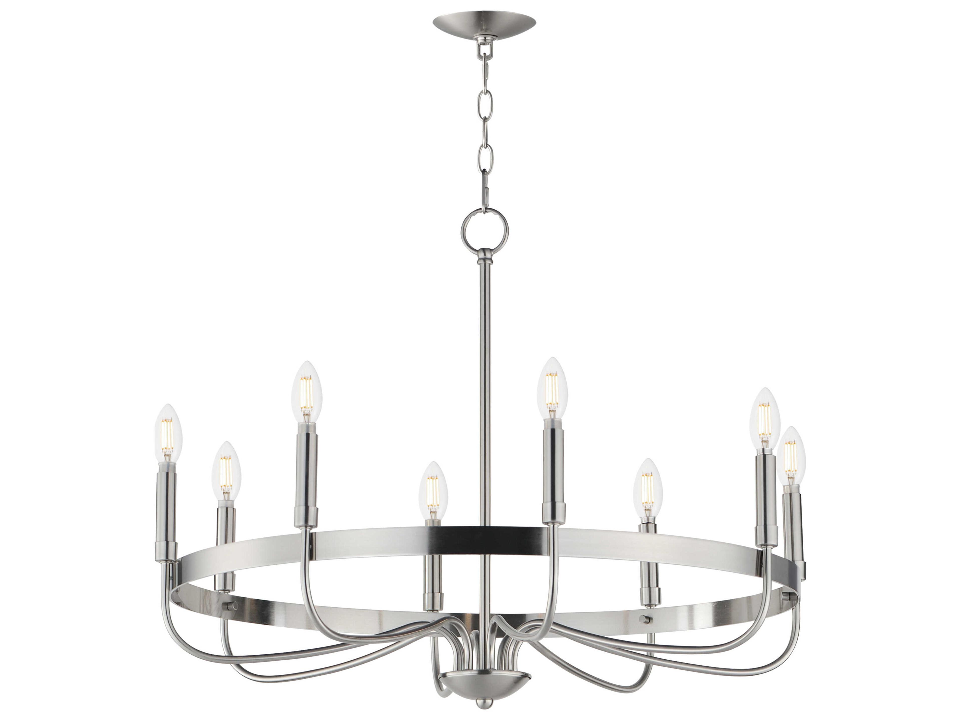 Frankie 8-Light Satin Nickel Candelabra Chandelier
