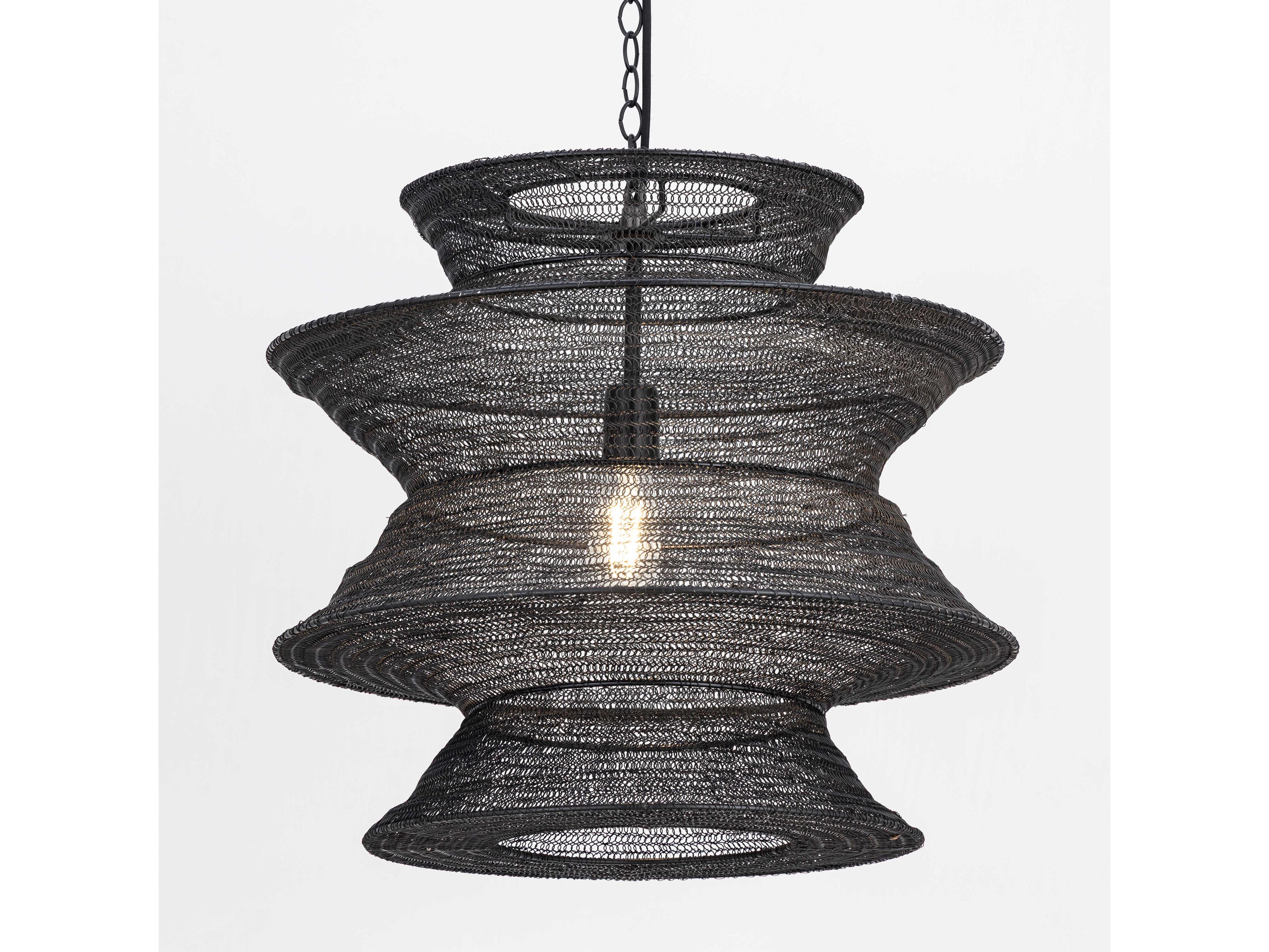 Maxim Lighting Krabi 1-Light Black Geometric Pendant