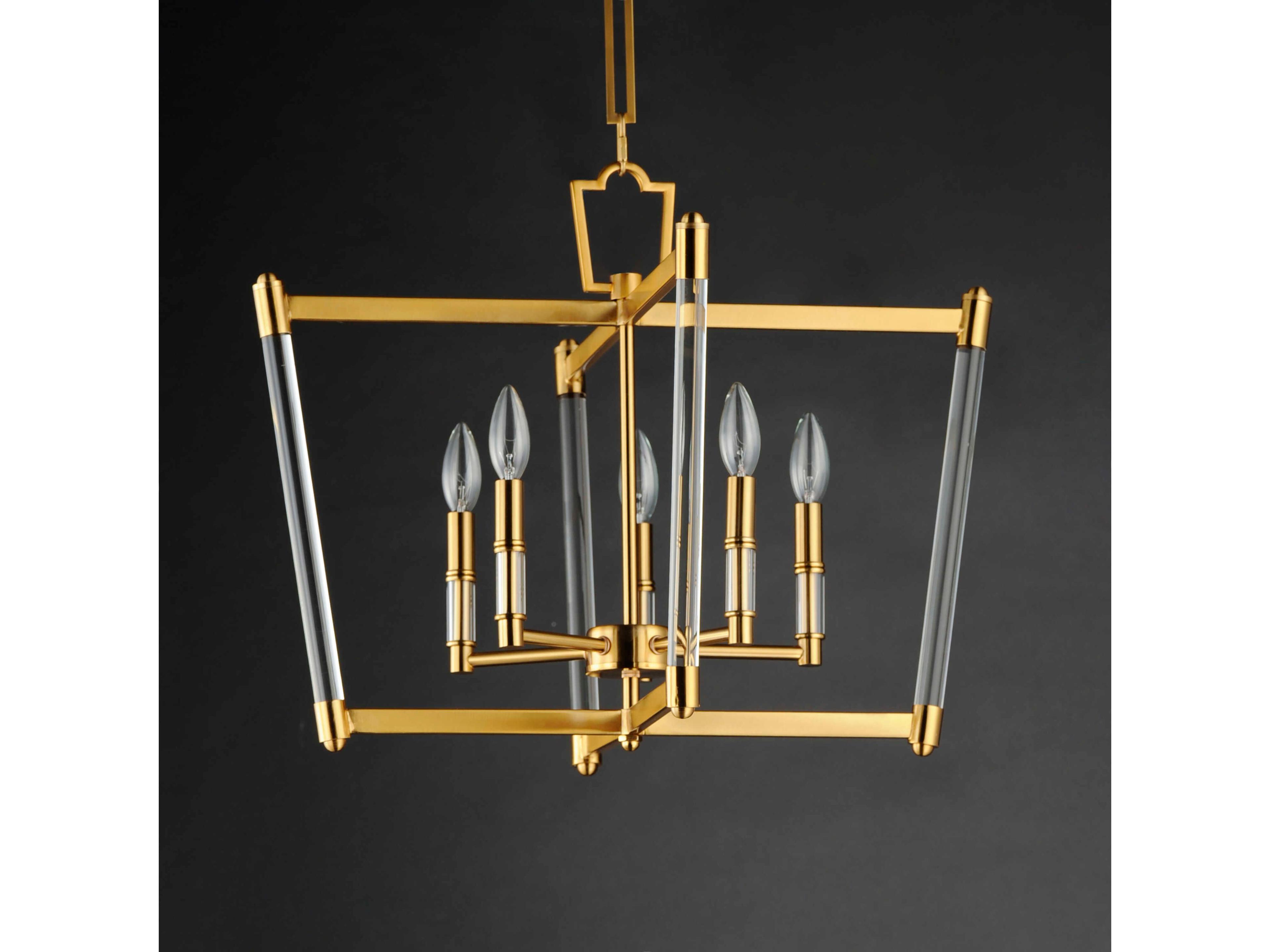 Maxim Lighting Lucent 5-Light Heritage Brass Glass Candelabra Chandelier