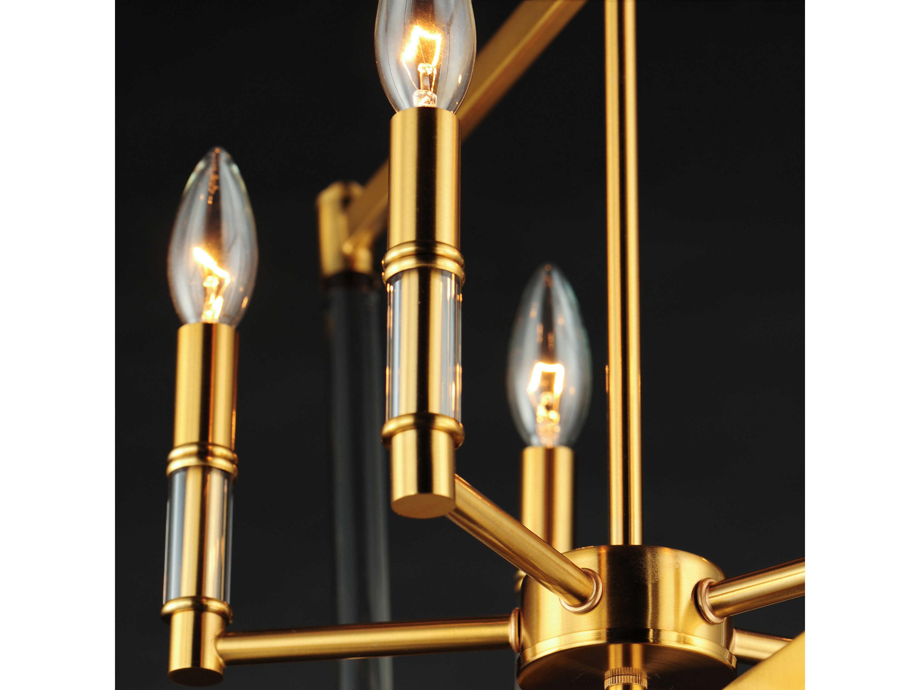 Maxim Lighting Lucent 5-Light Heritage Brass Glass Candelabra Chandelier