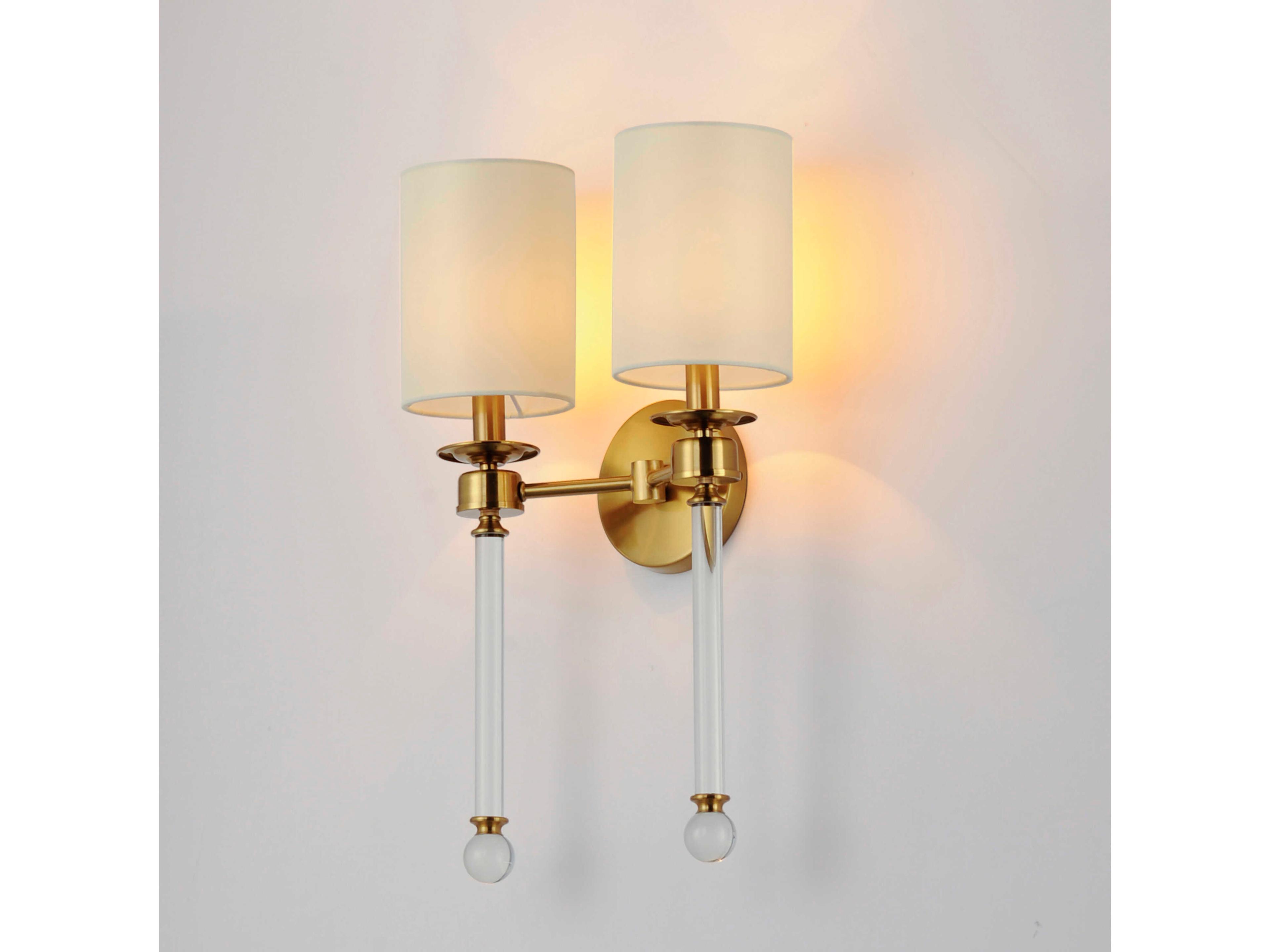Maxim Lighting Lucent 2-Light Heritage Brass Glass Wall Sconce