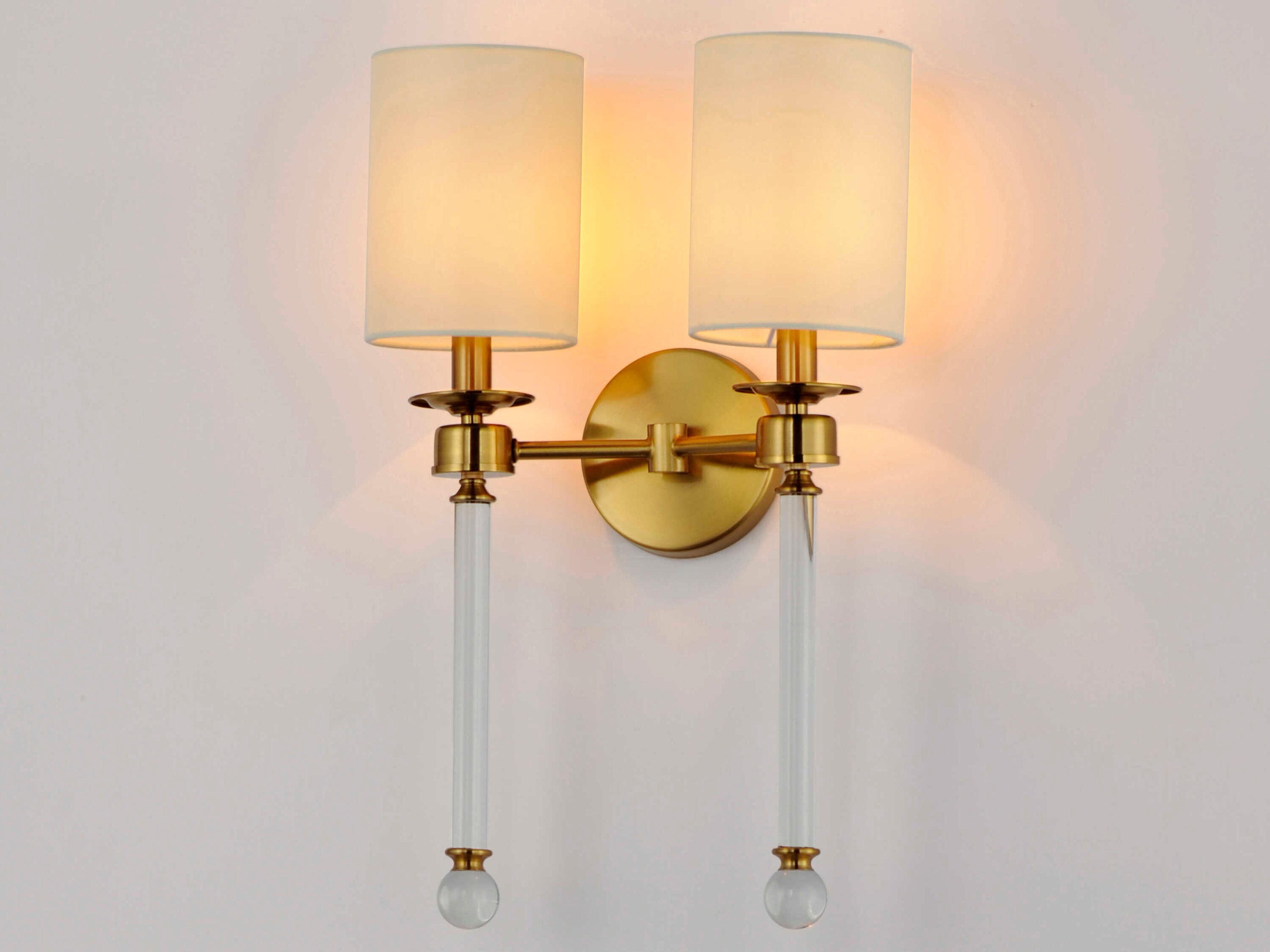 Maxim Lighting Lucent 2-Light Heritage Brass Glass Wall Sconce