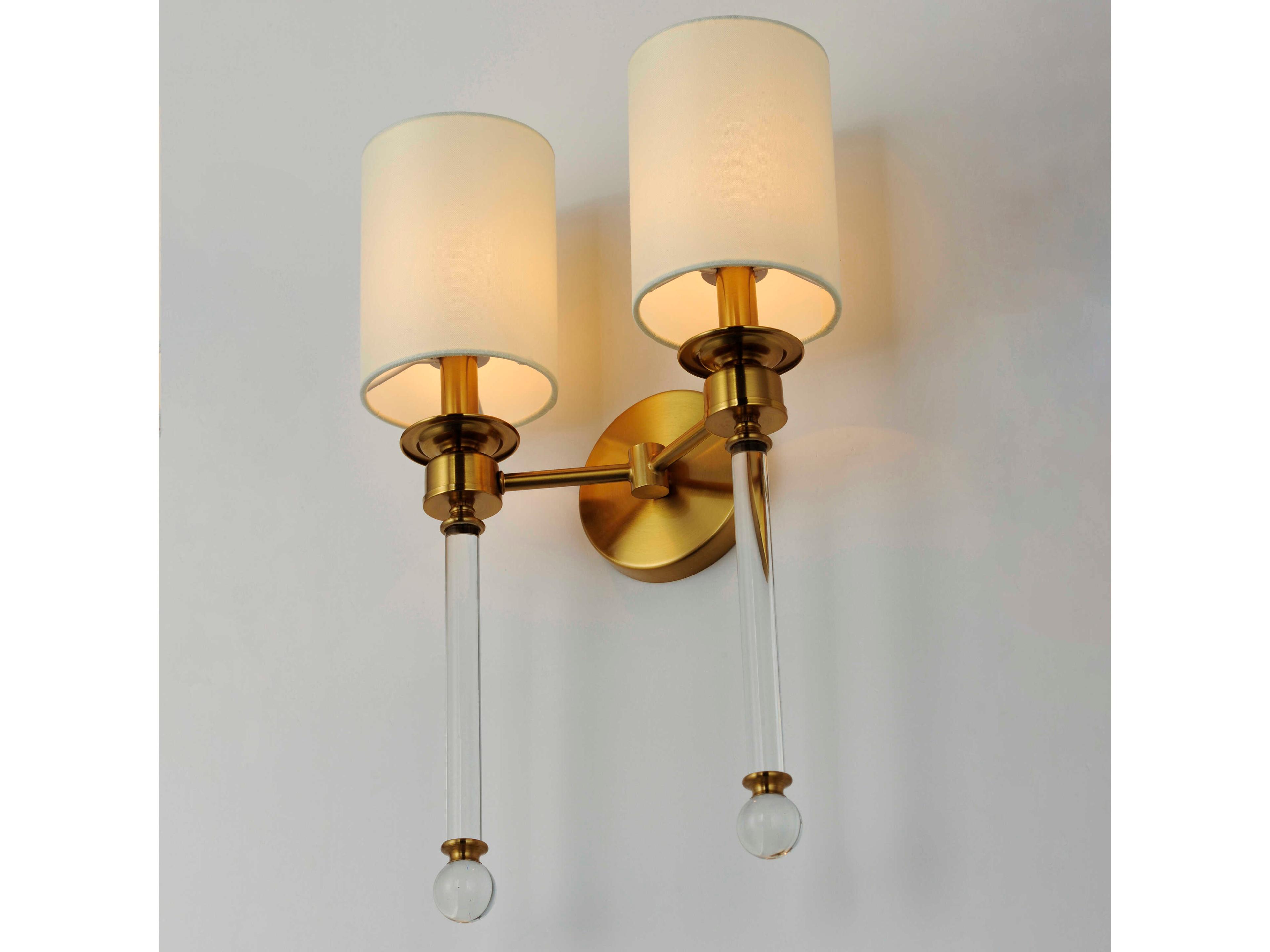 Maxim Lighting Lucent 2-Light Heritage Brass Glass Wall Sconce
