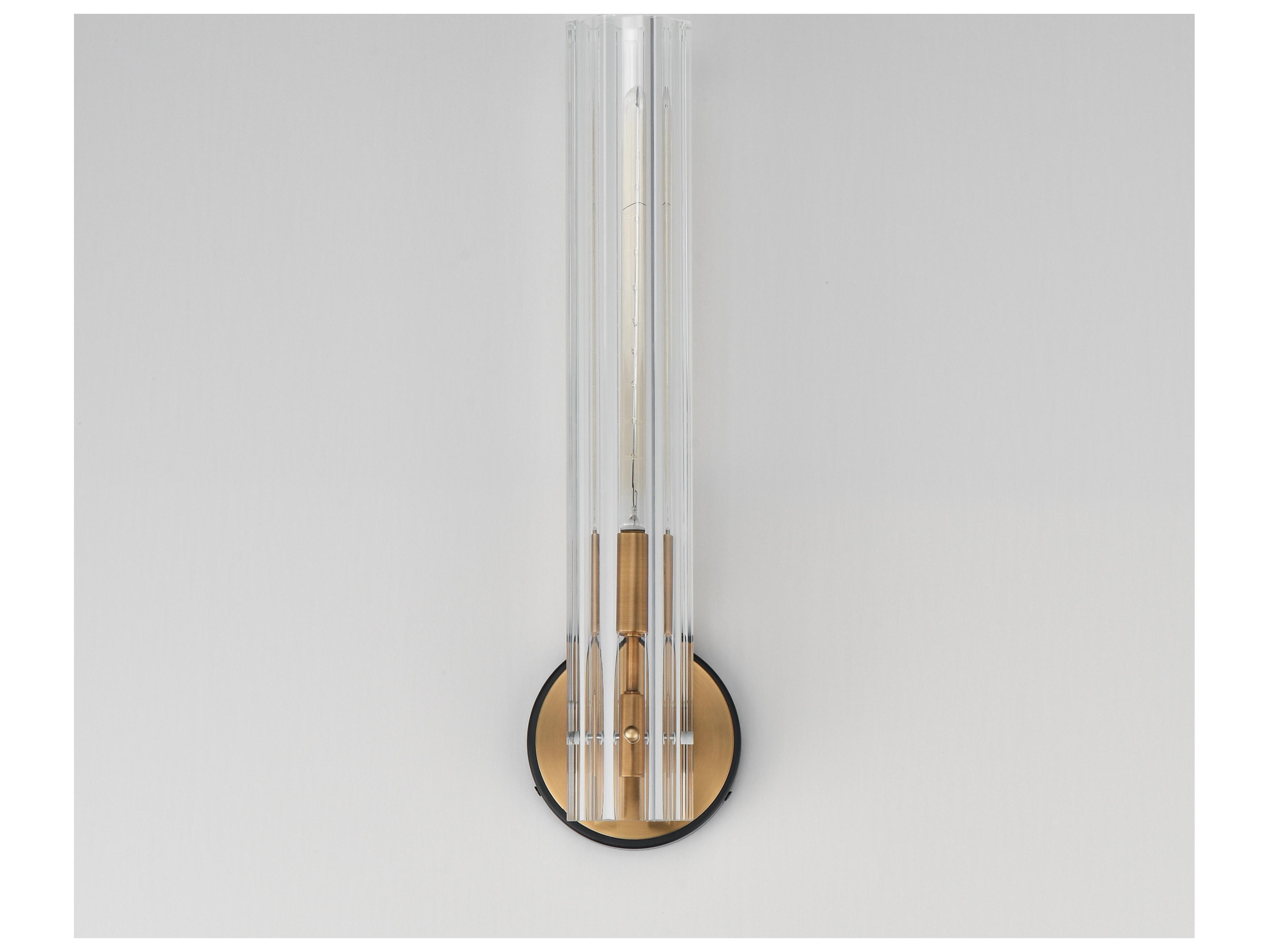 Maxim Lighting Flambeau 1- Light Black Antique Brass Wall Sconce