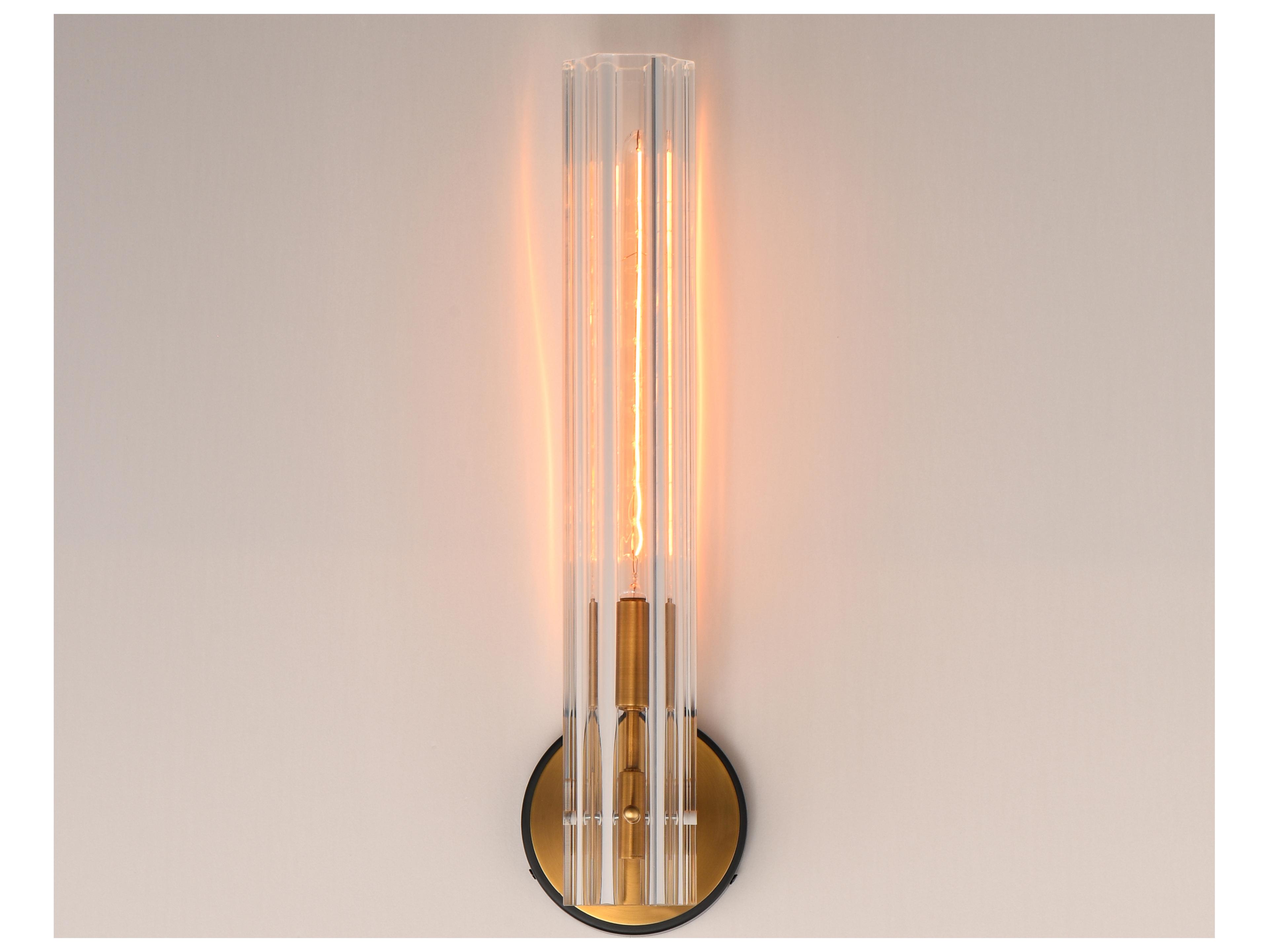 Maxim Lighting Flambeau 1- Light Black Antique Brass Wall Sconce