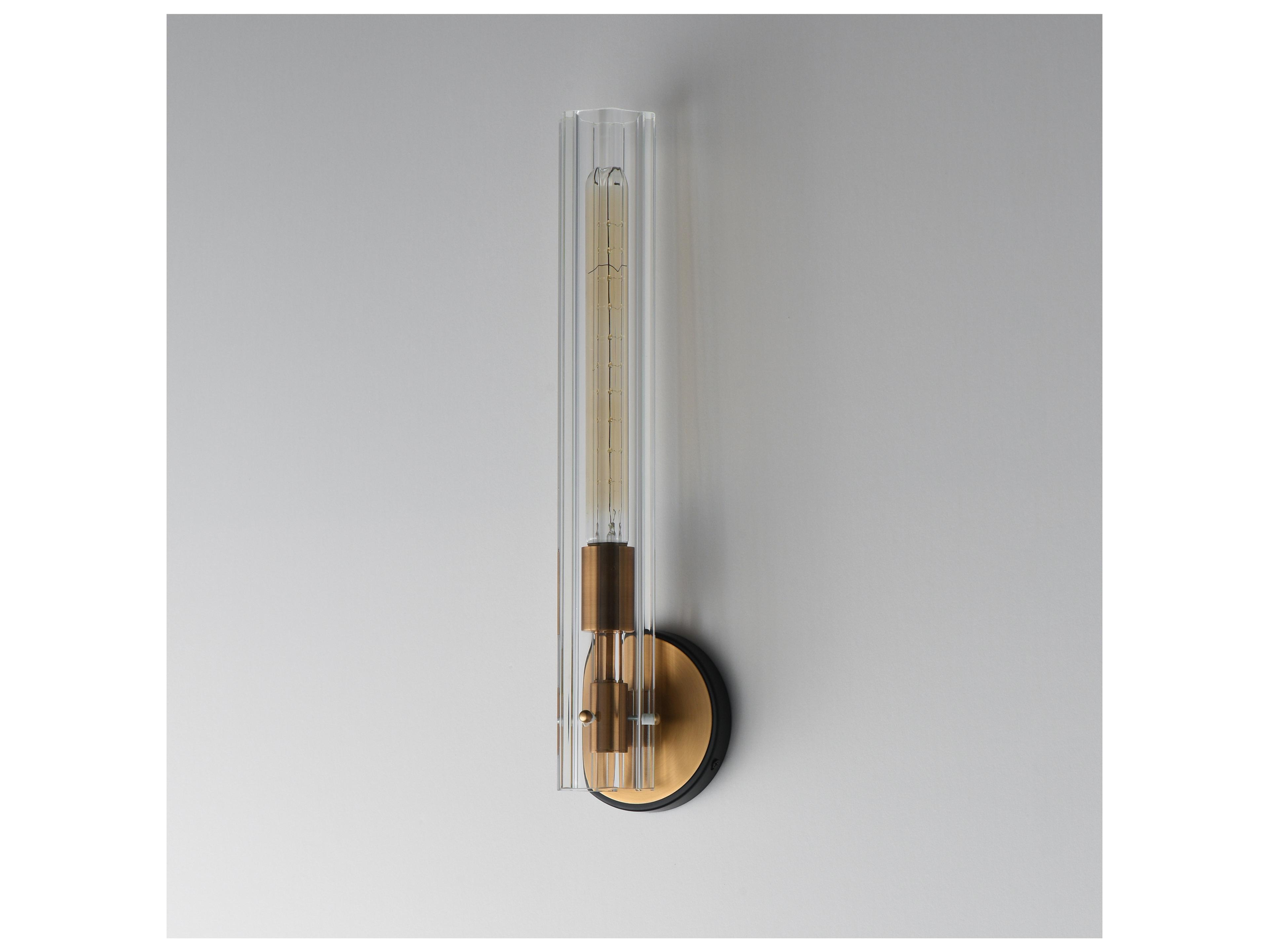 Maxim Lighting Flambeau 1- Light Black Antique Brass Wall Sconce