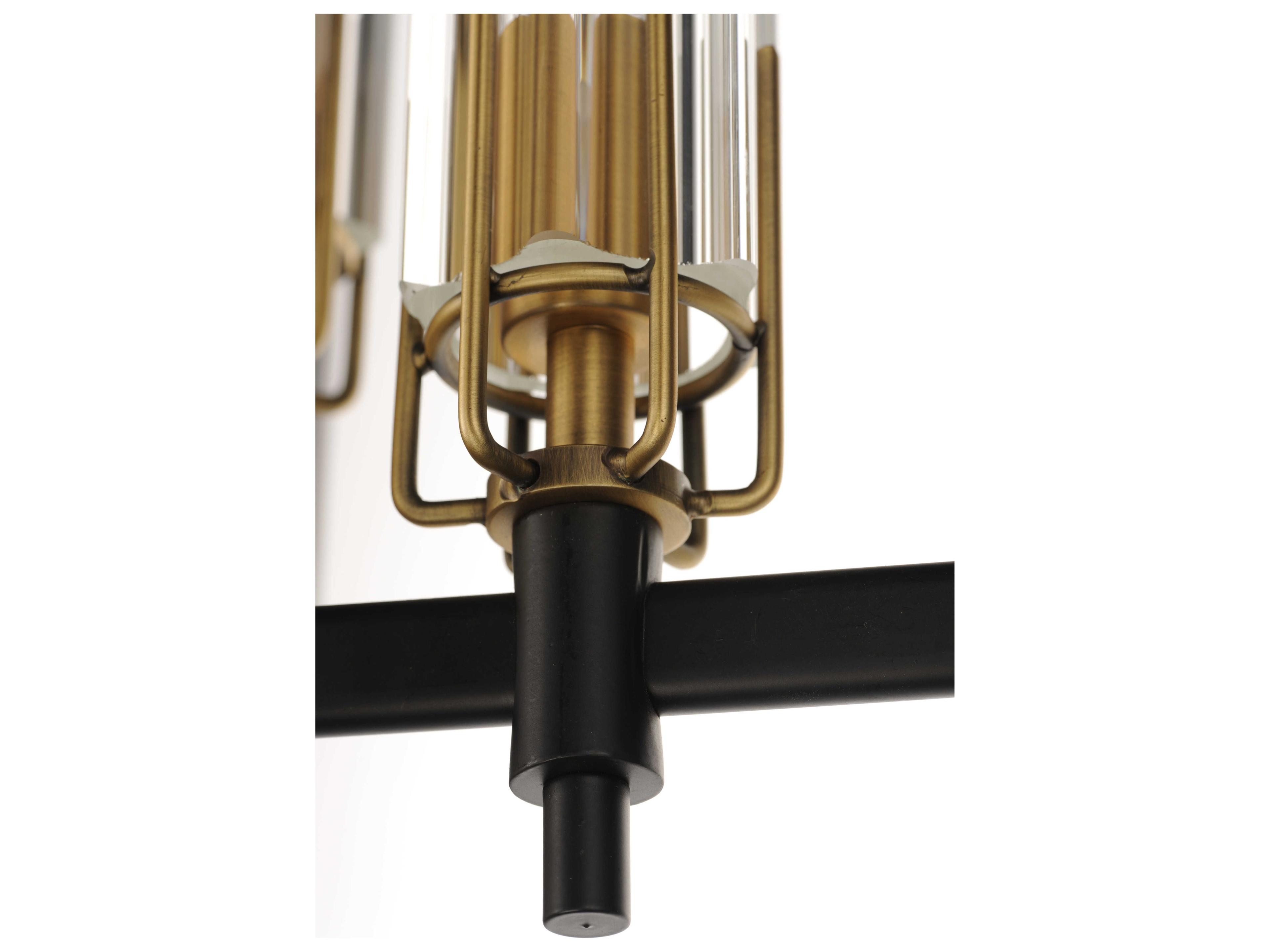 Maxim Lighting Flambeau 3-Light Black Antique Brass Glass Candelabra Chandelier