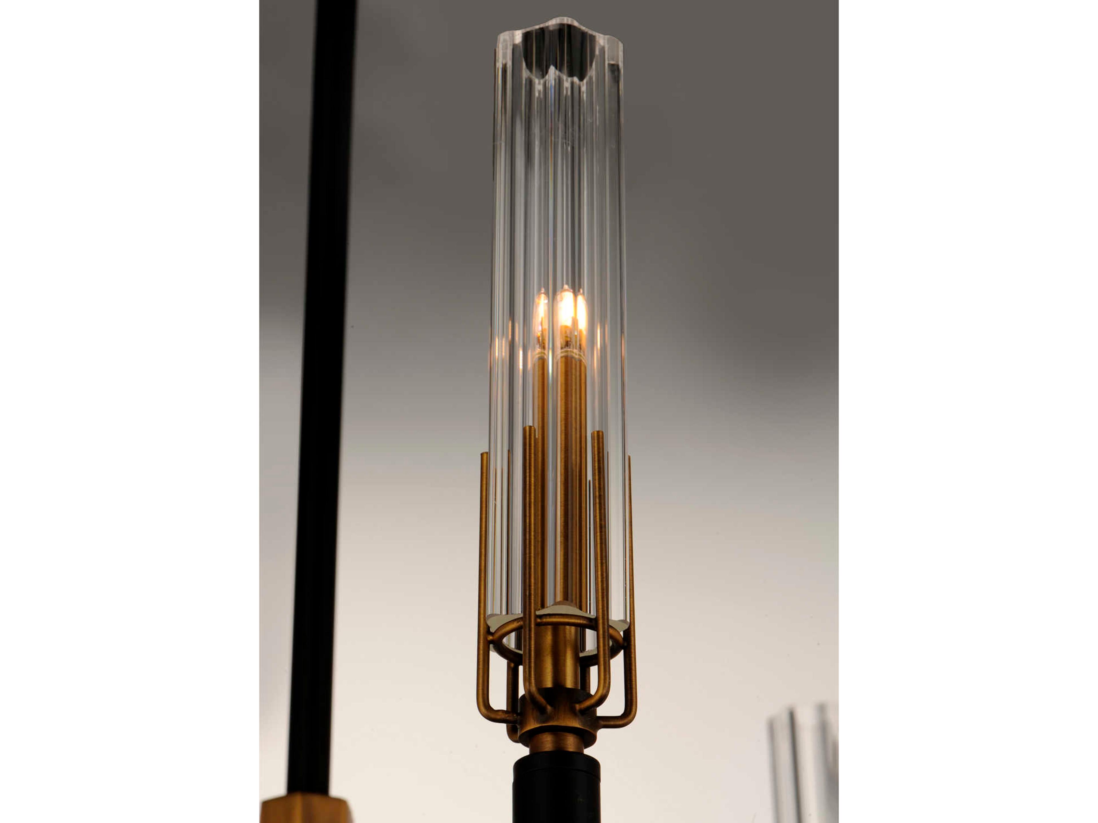Maxim Lighting Flambeau 6-Light Black Antique Brass Glass LED Candelabra Chandelier