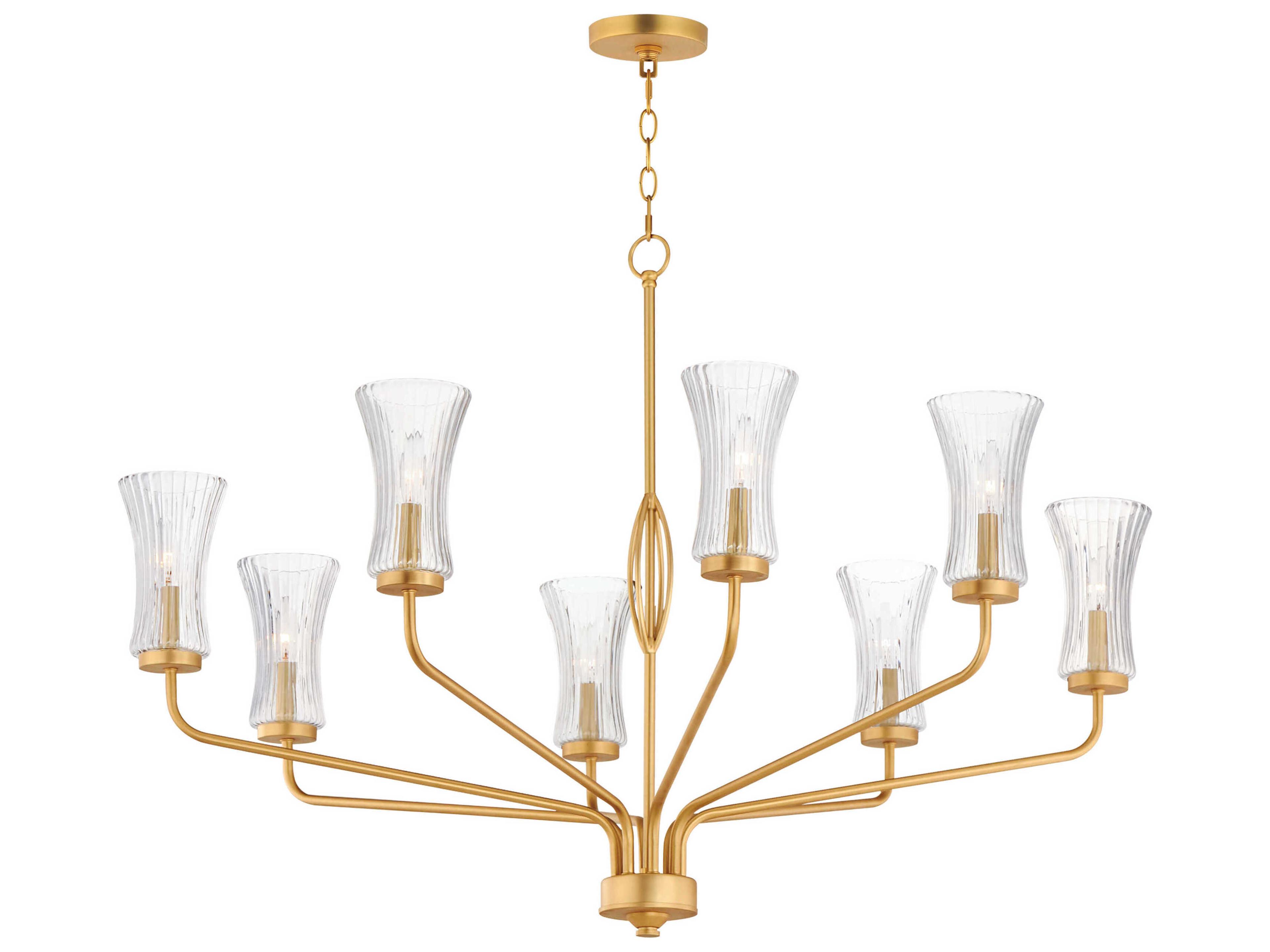 Camelot 8-Light Natural Aged Brass Candelabra Chandelier