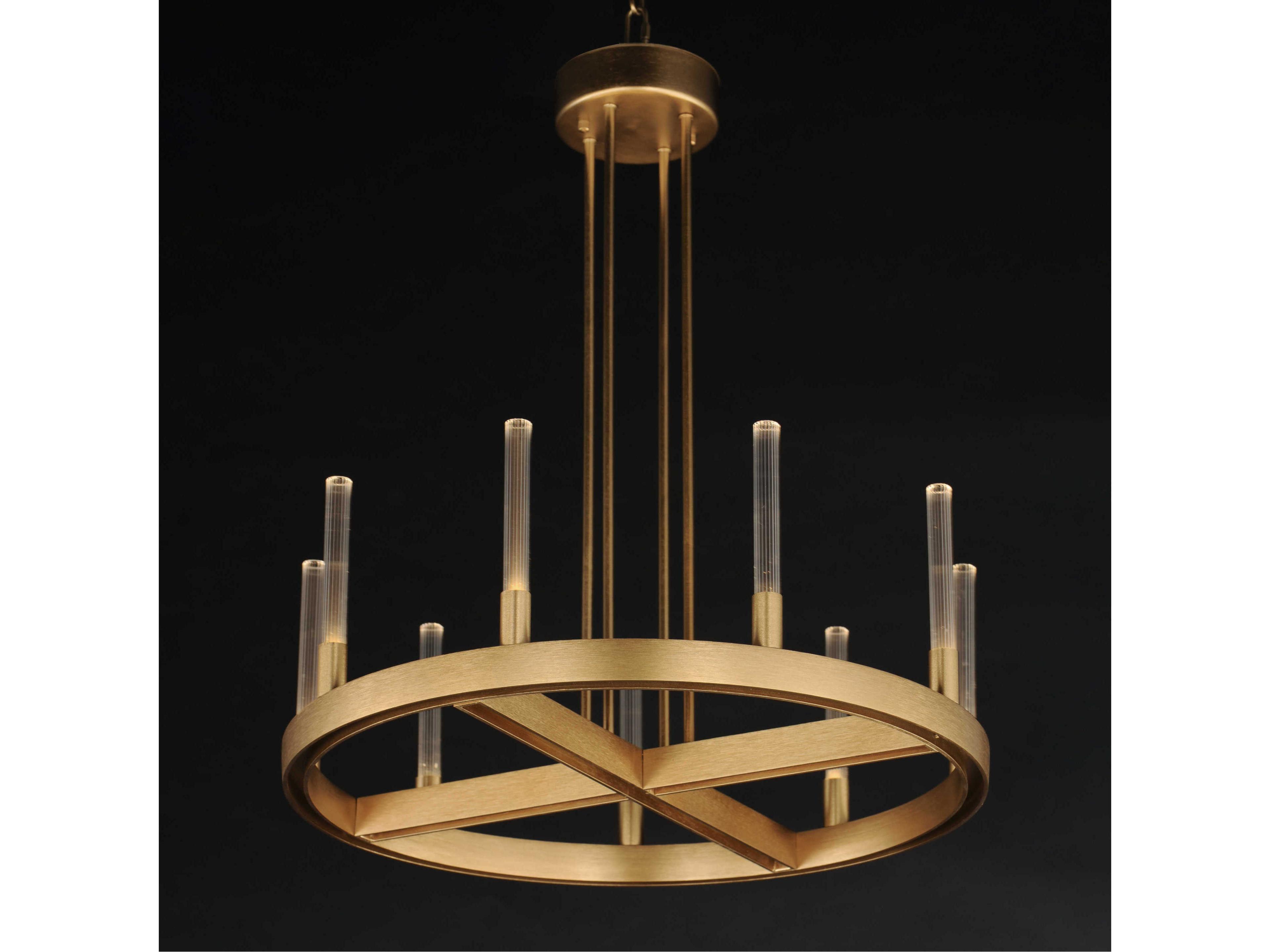 Maxim Lighting Ovation 9-Light Gold Glass LED Cylinder Chandelier