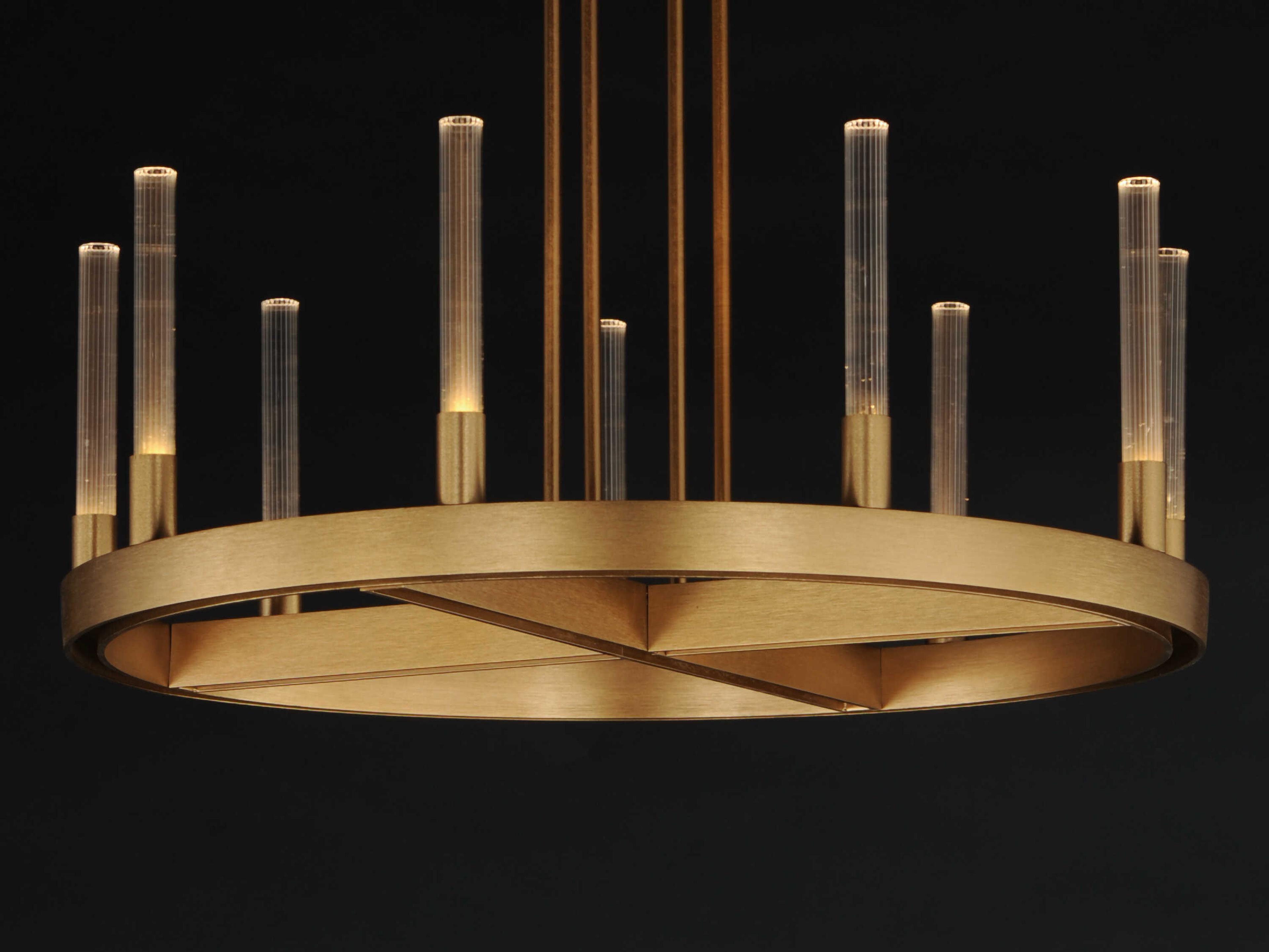 Maxim Lighting Ovation 9-Light Gold Glass LED Cylinder Chandelier
