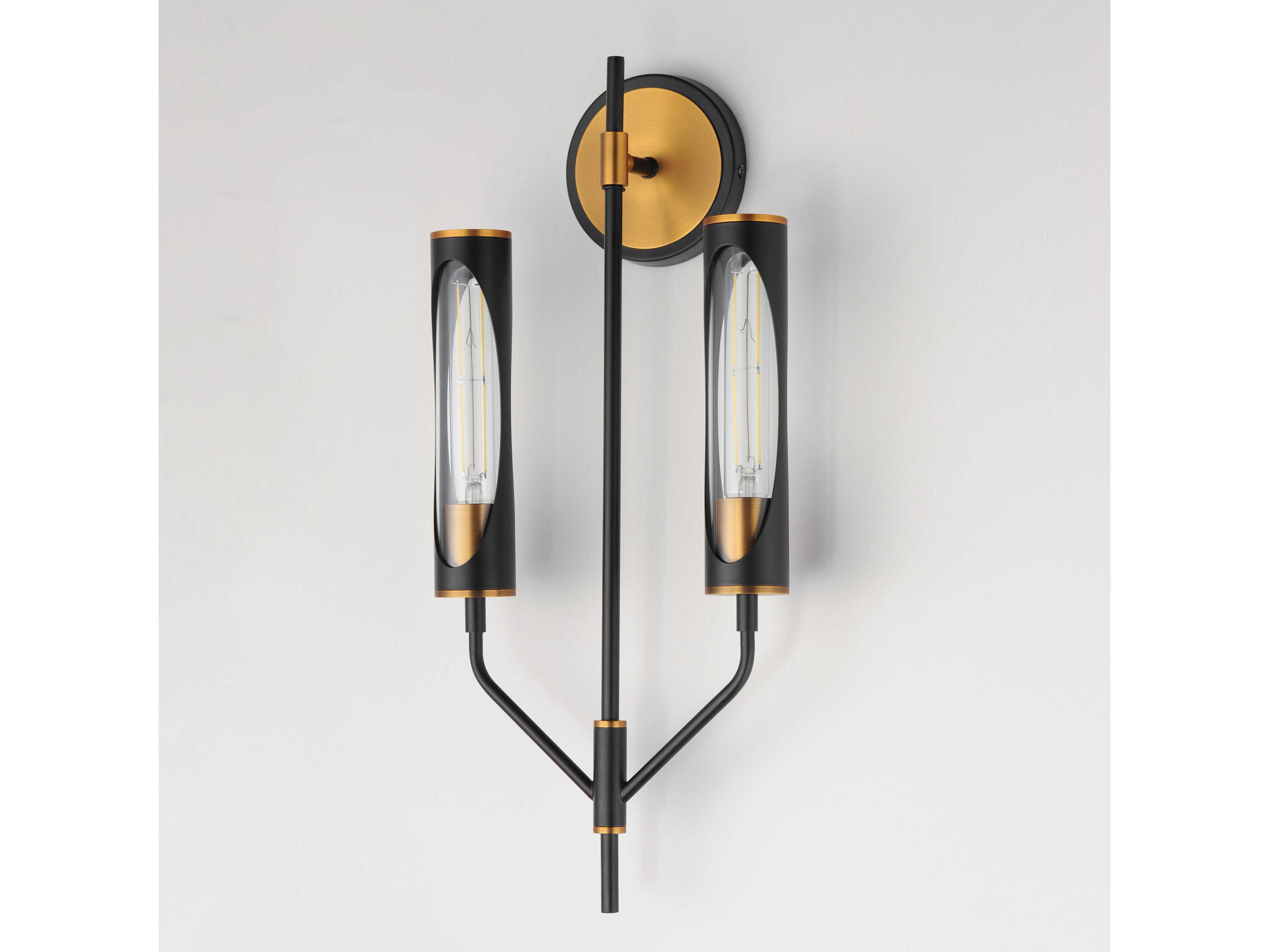 Maxim Lighting Regent 2-Light Black Antique Brass Wall Sconce