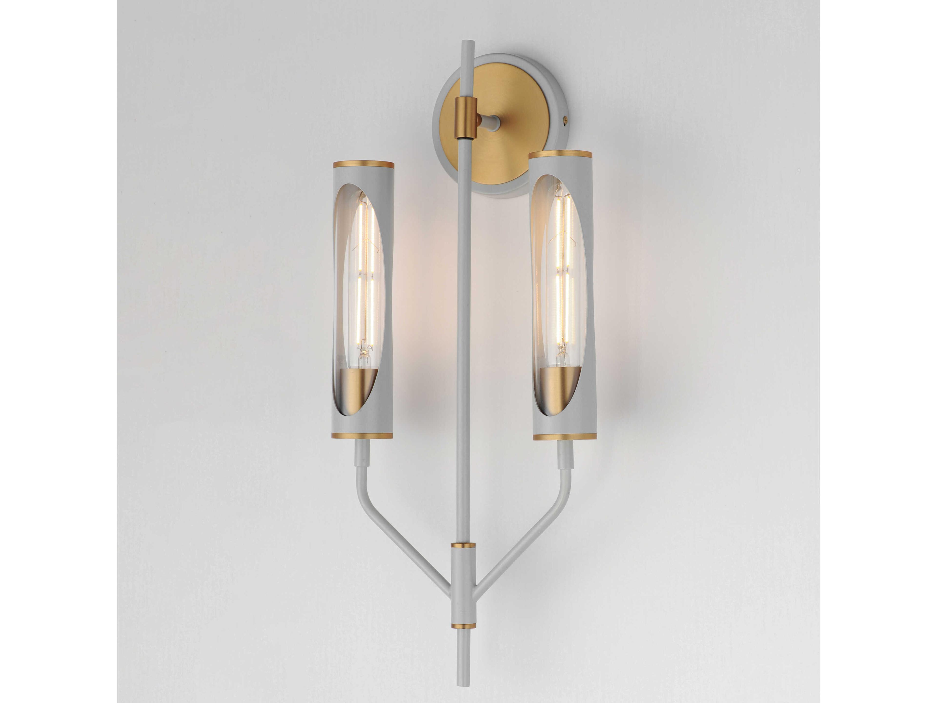 Maxim Lighting Regent 2-Light Light French Gray Natural Aged Brass Wall Sconce
