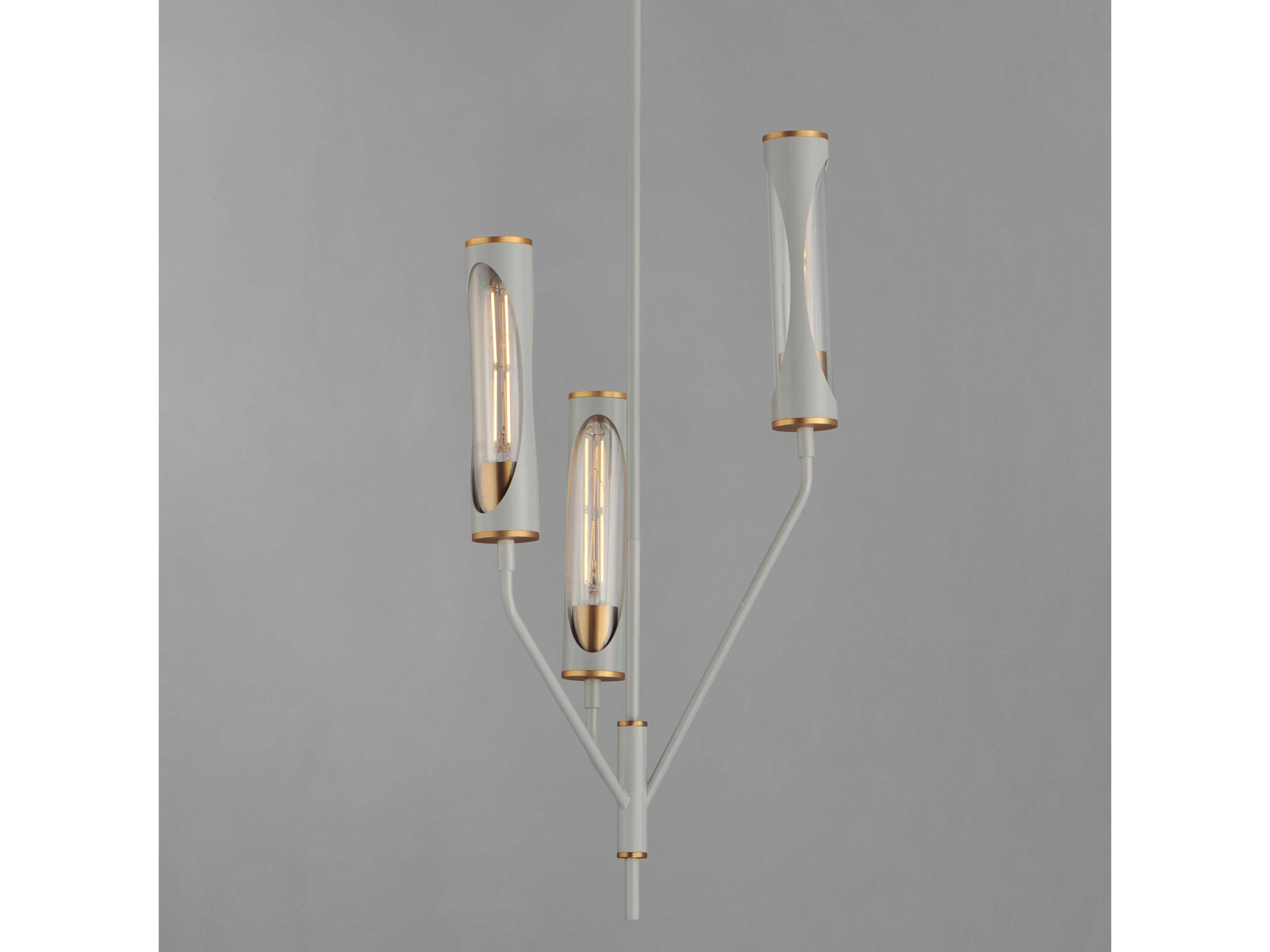 Maxim Lighting Regent 3-Light Light French Gray Natural Aged Brass Cylinder Pendant