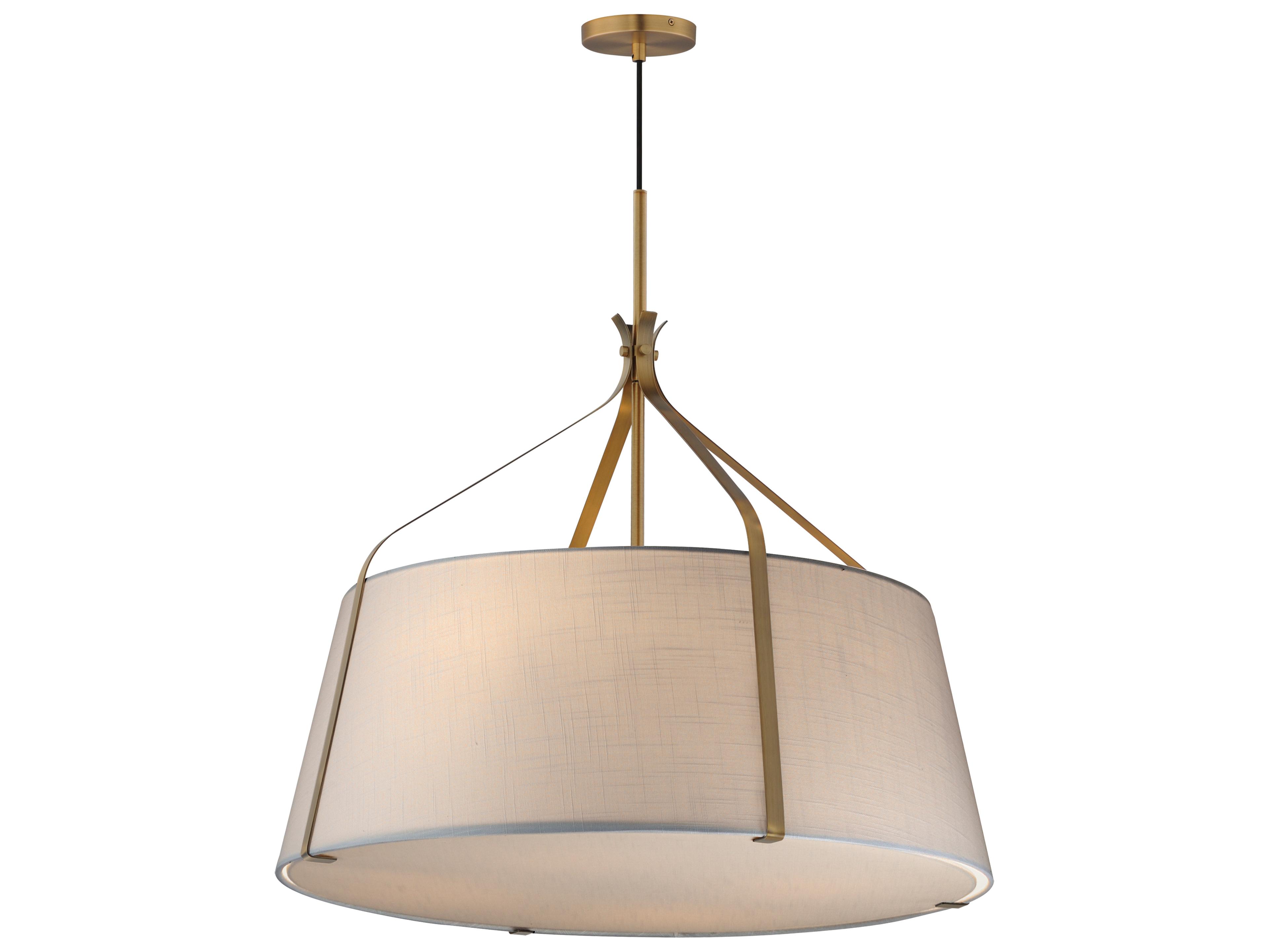 Bandera 4-Light Natural Aged Brass Drum Pendant