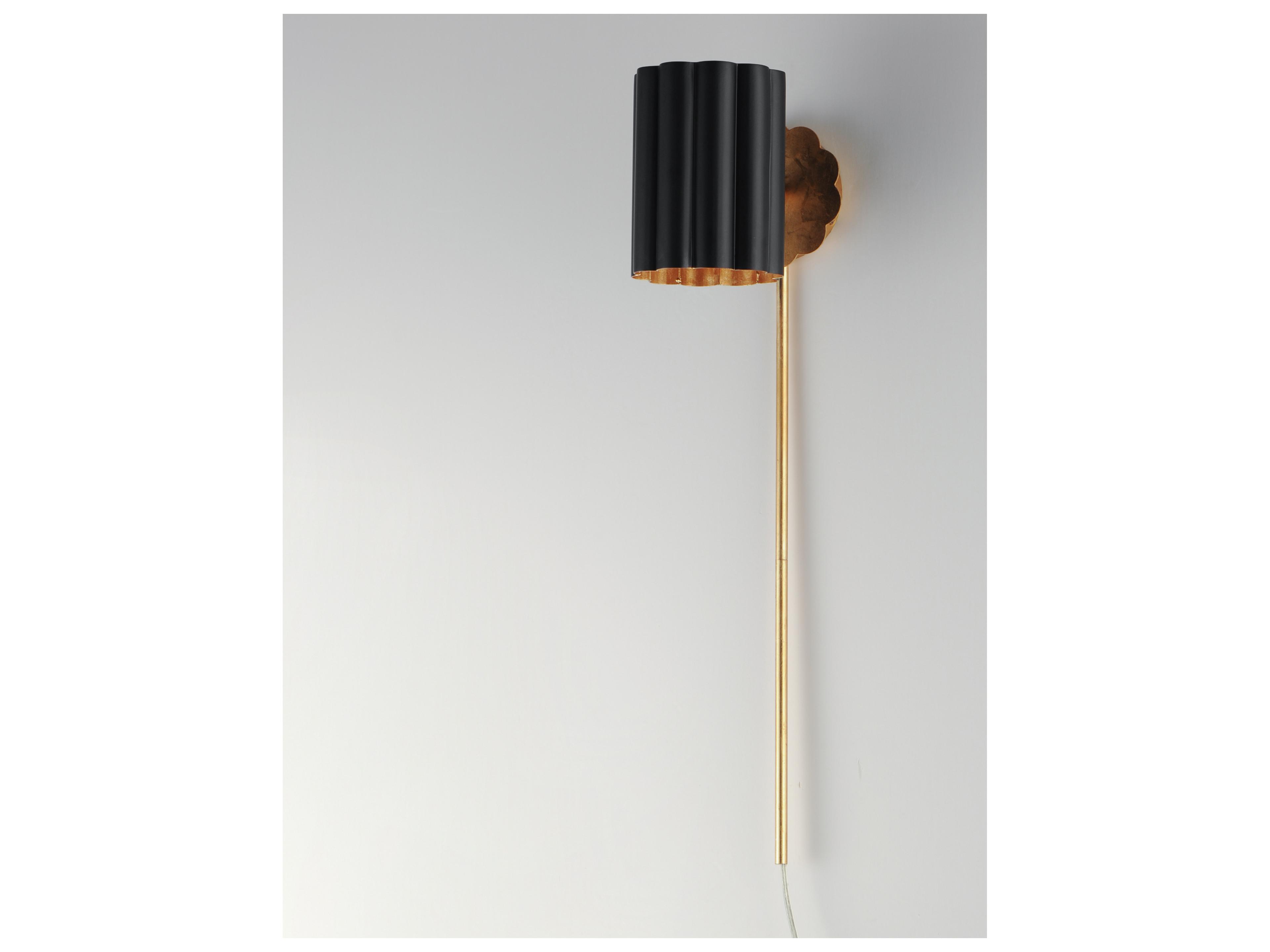 Maxim Lighting Primrose 1- Light Black Gold Leaf Wall Sconce