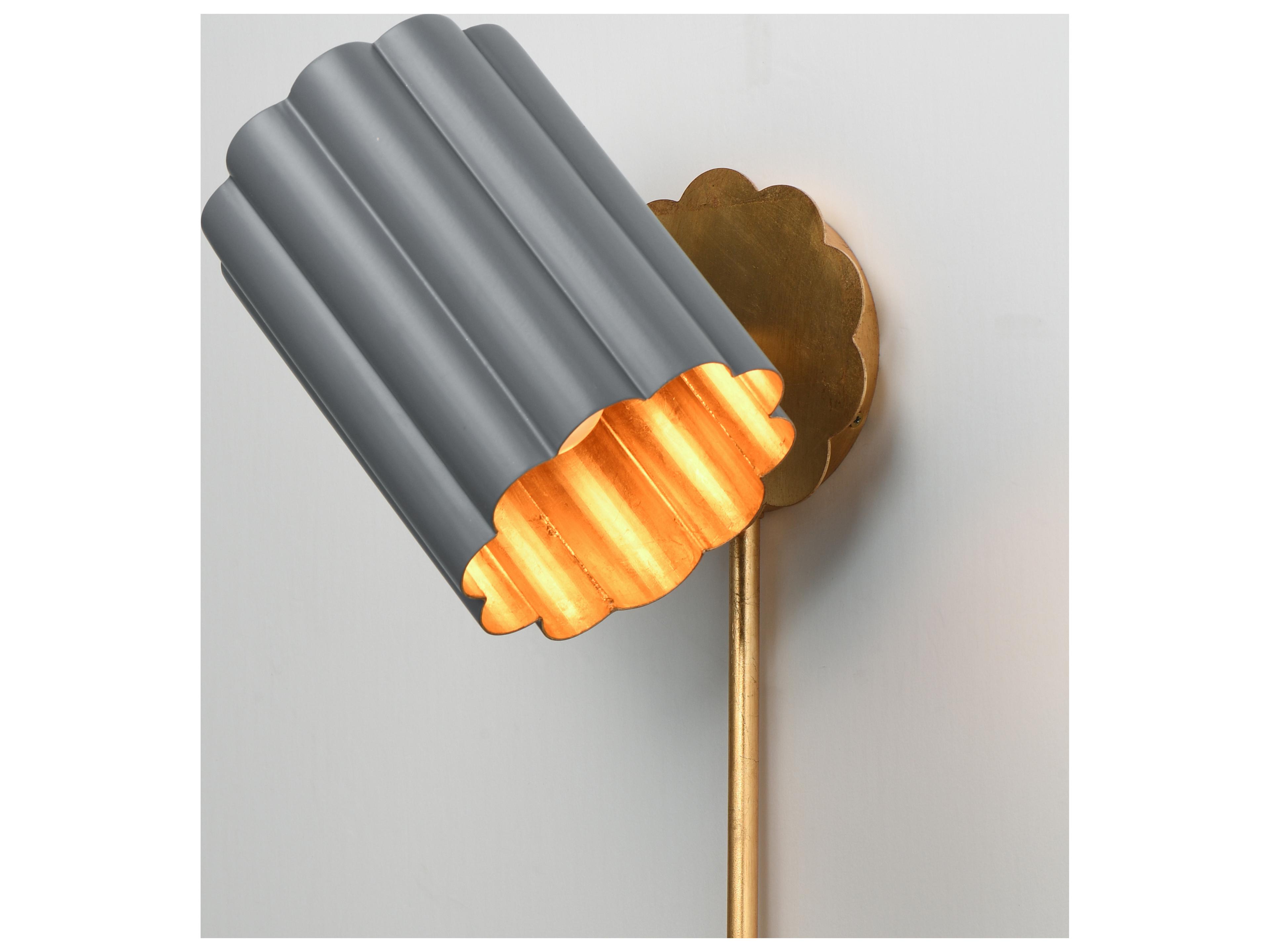 Maxim Lighting Primrose 1- Light Dark Gray Gold Leaf Green Wall Sconce