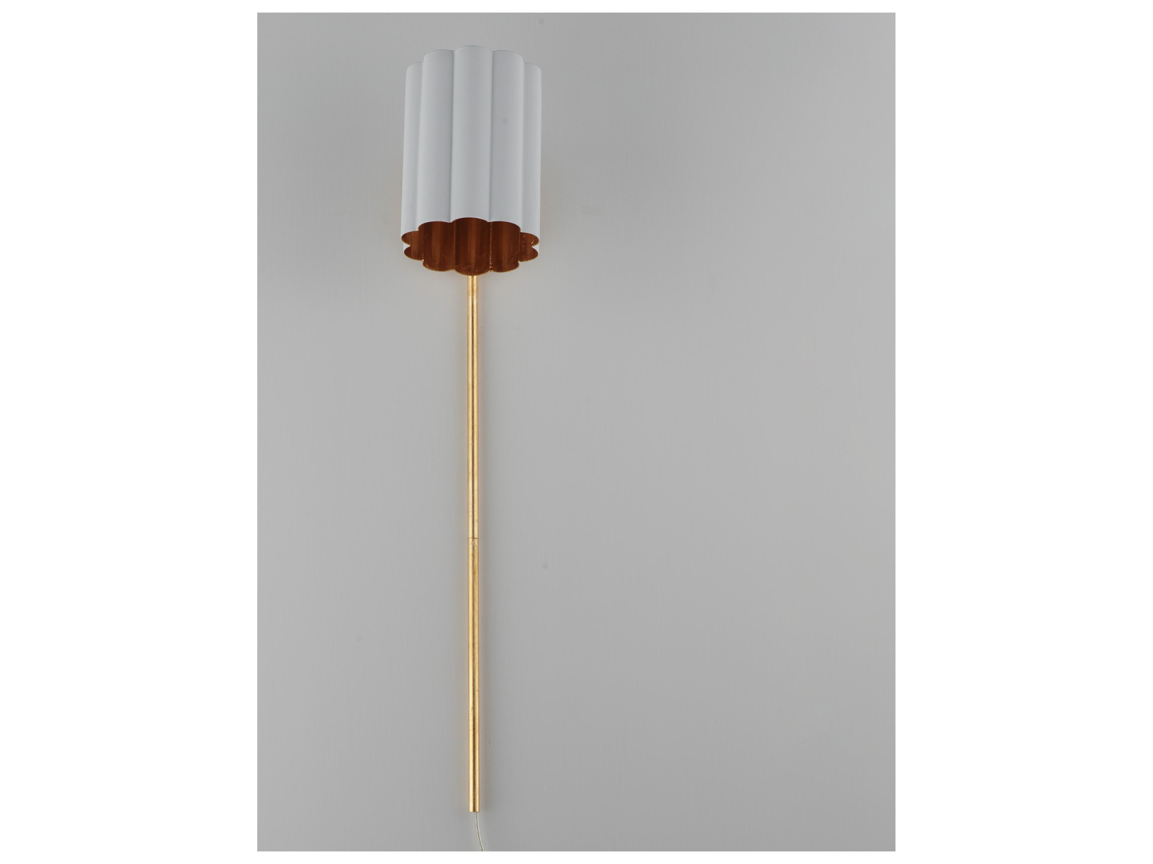 Maxim Lighting Primrose 1- Light Matte White Gold Leaf Wall Sconce