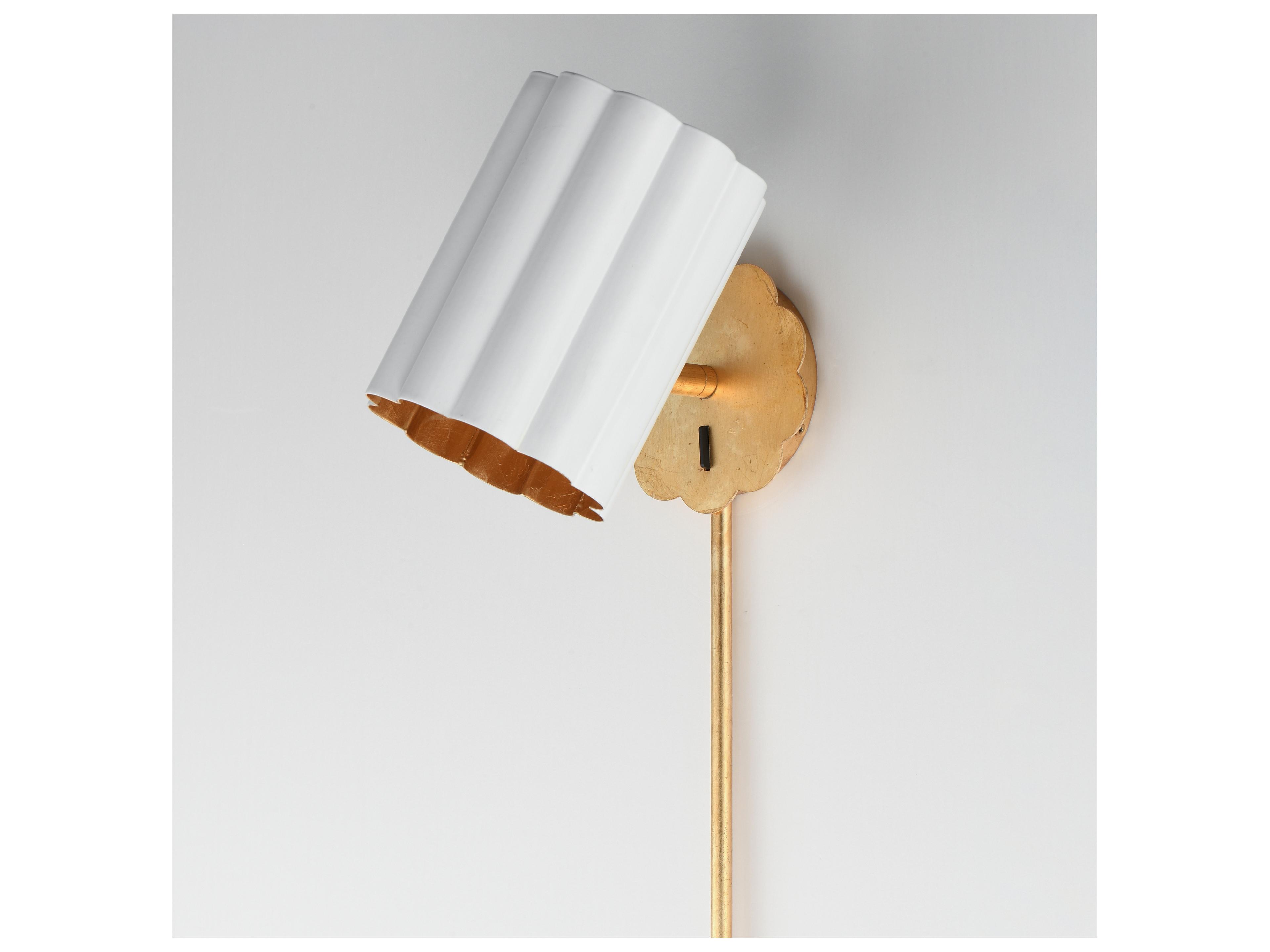 Maxim Lighting Primrose 1- Light Matte White Gold Leaf Wall Sconce