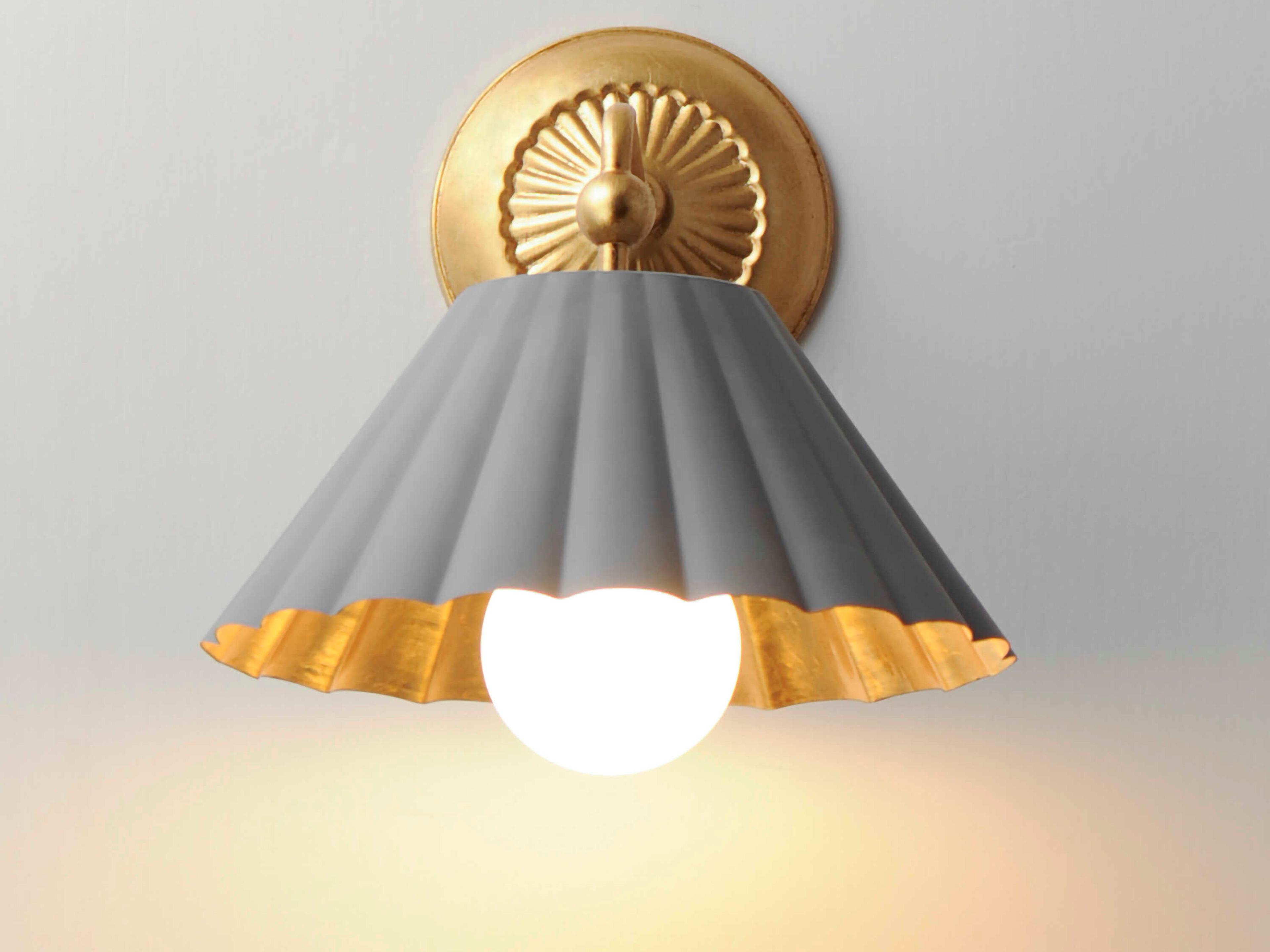 Maxim Lighting Primrose 1-Light Dark Grey Gold Leaf Wall Sconce