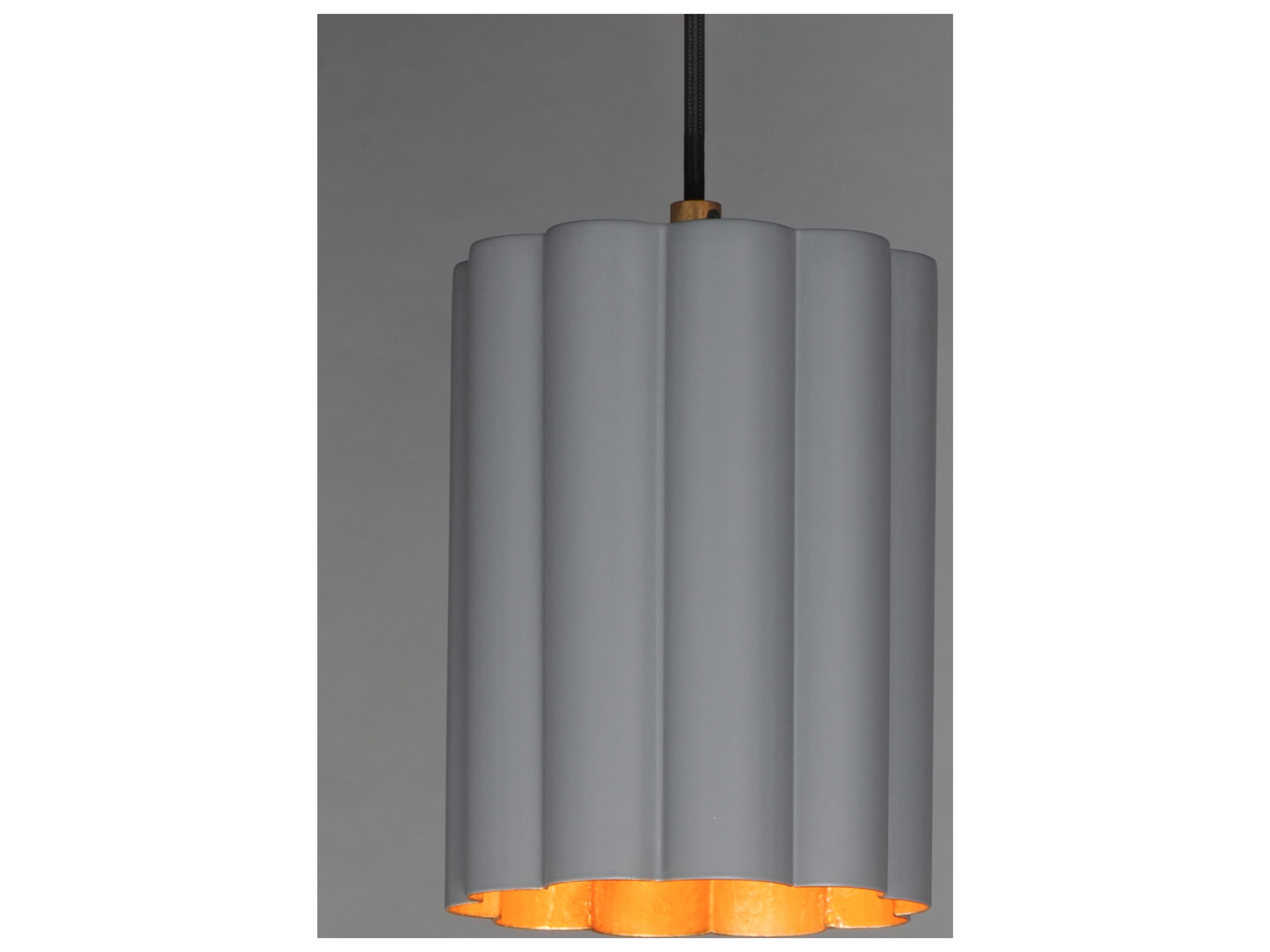 Maxim Lighting Primrose 1- Light Dark Gray Gold Leaf Green Cylinder Mini Pendant