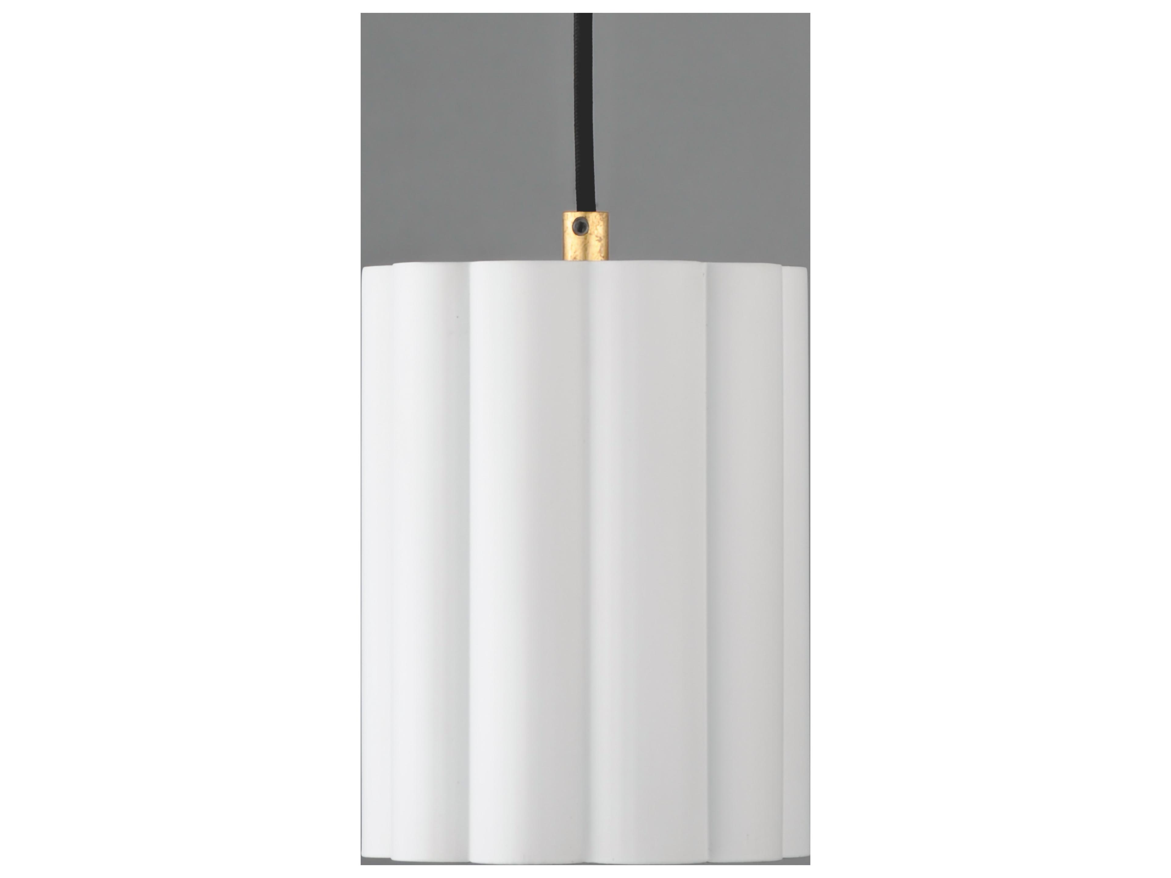 Maxim Lighting Primrose 1- Light Matte White Gold Leaf Cylinder Mini Pendant
