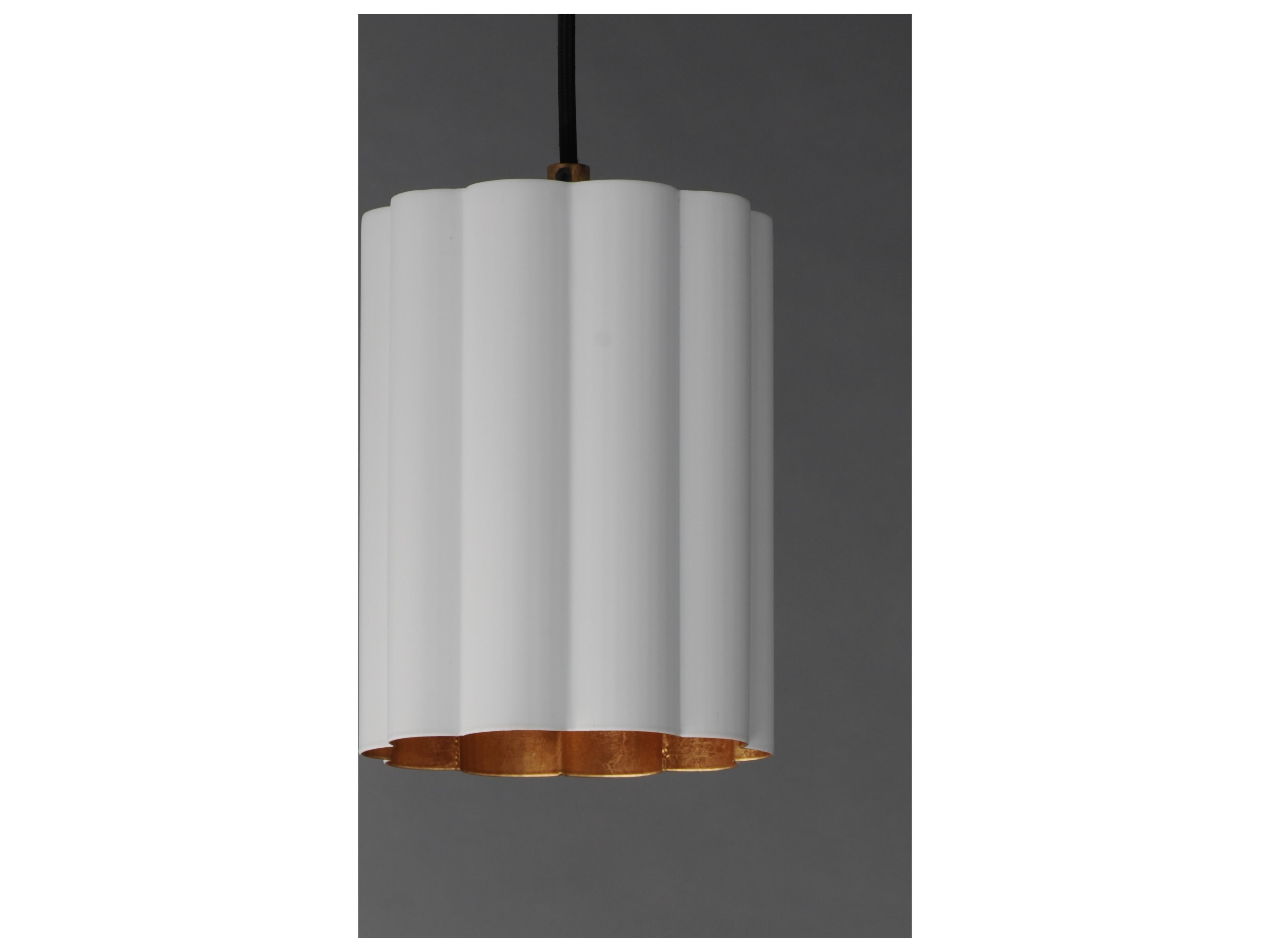Maxim Lighting Primrose 1- Light Matte White Gold Leaf Cylinder Mini Pendant