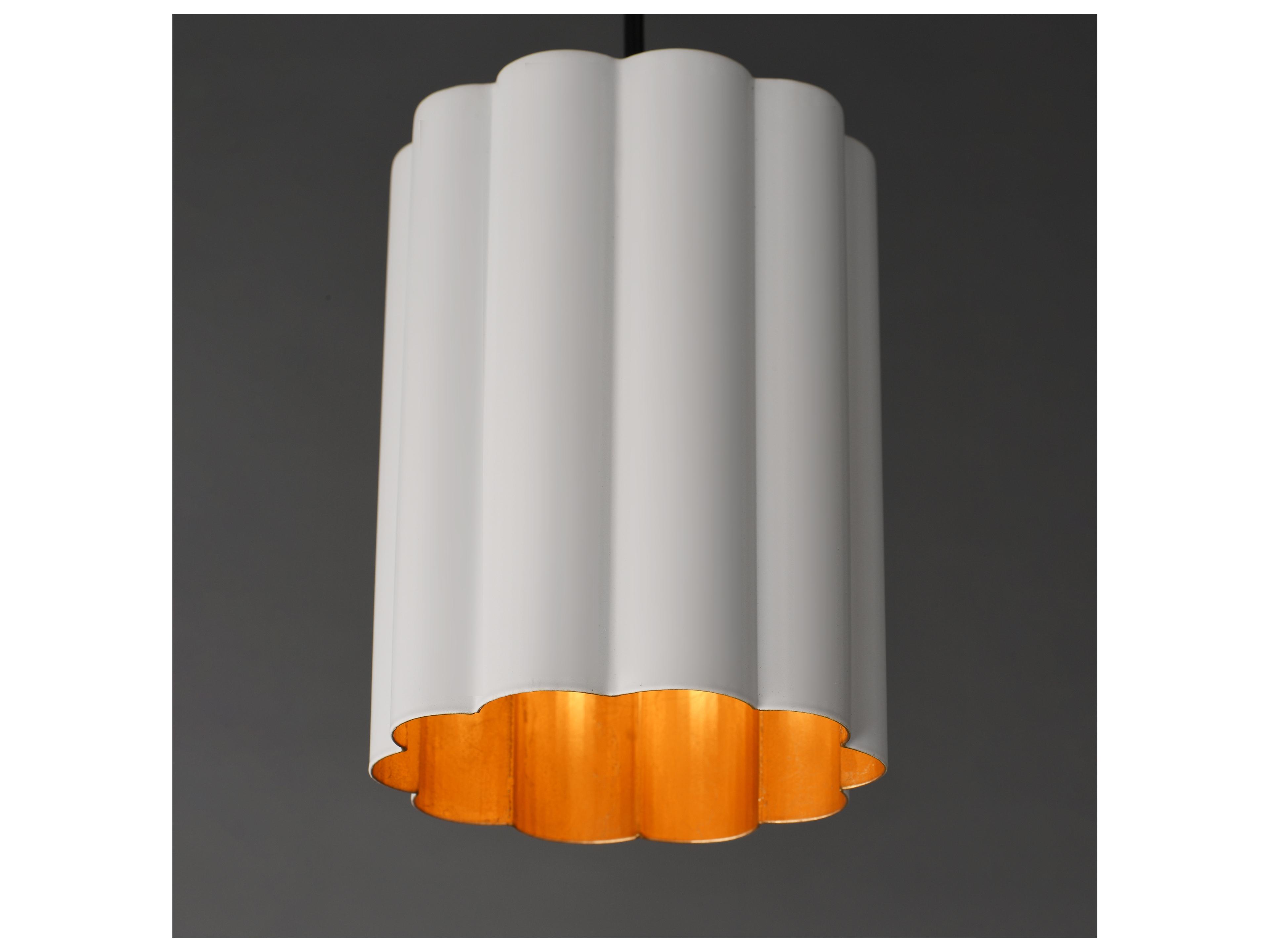 Maxim Lighting Primrose 1- Light Matte White Gold Leaf Cylinder Mini Pendant