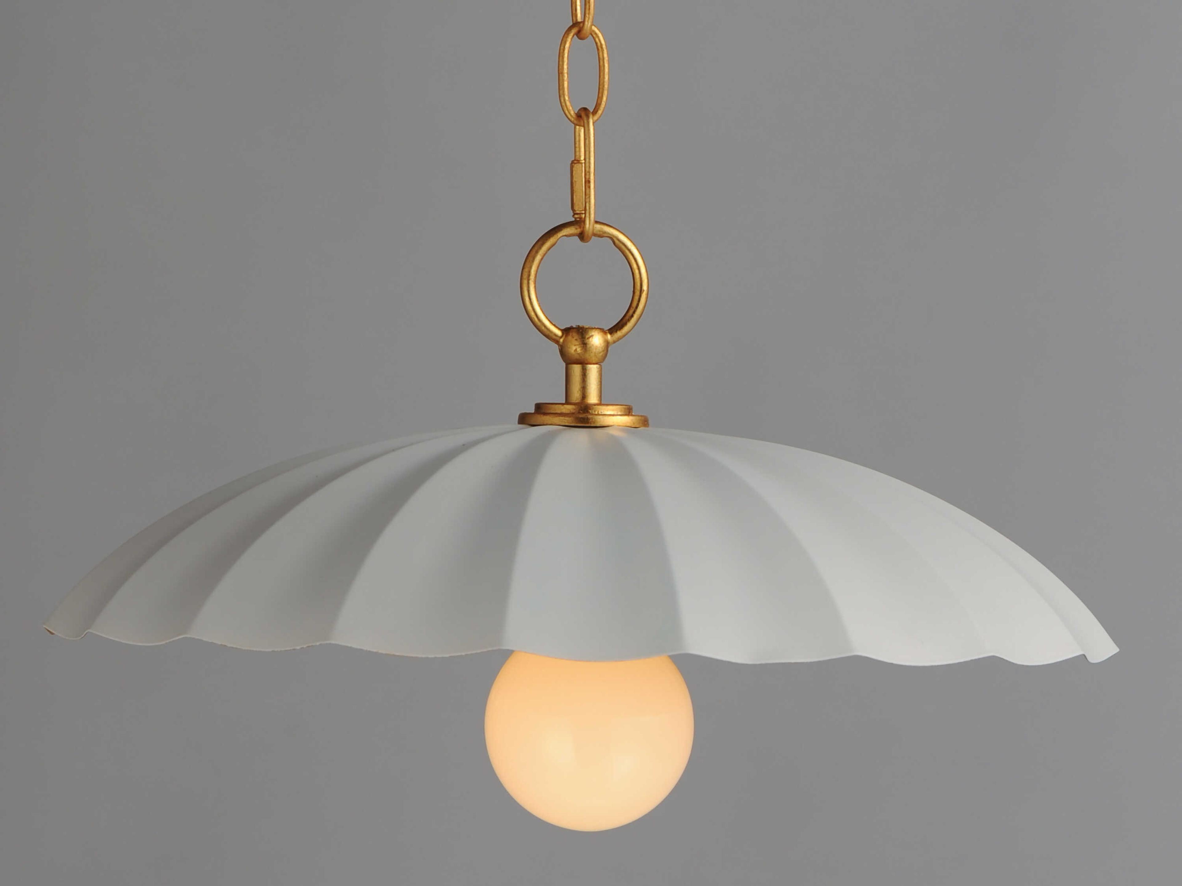 Maxim Lighting Primrose 1-Light Matte White Gold Leaf Dome Pendant