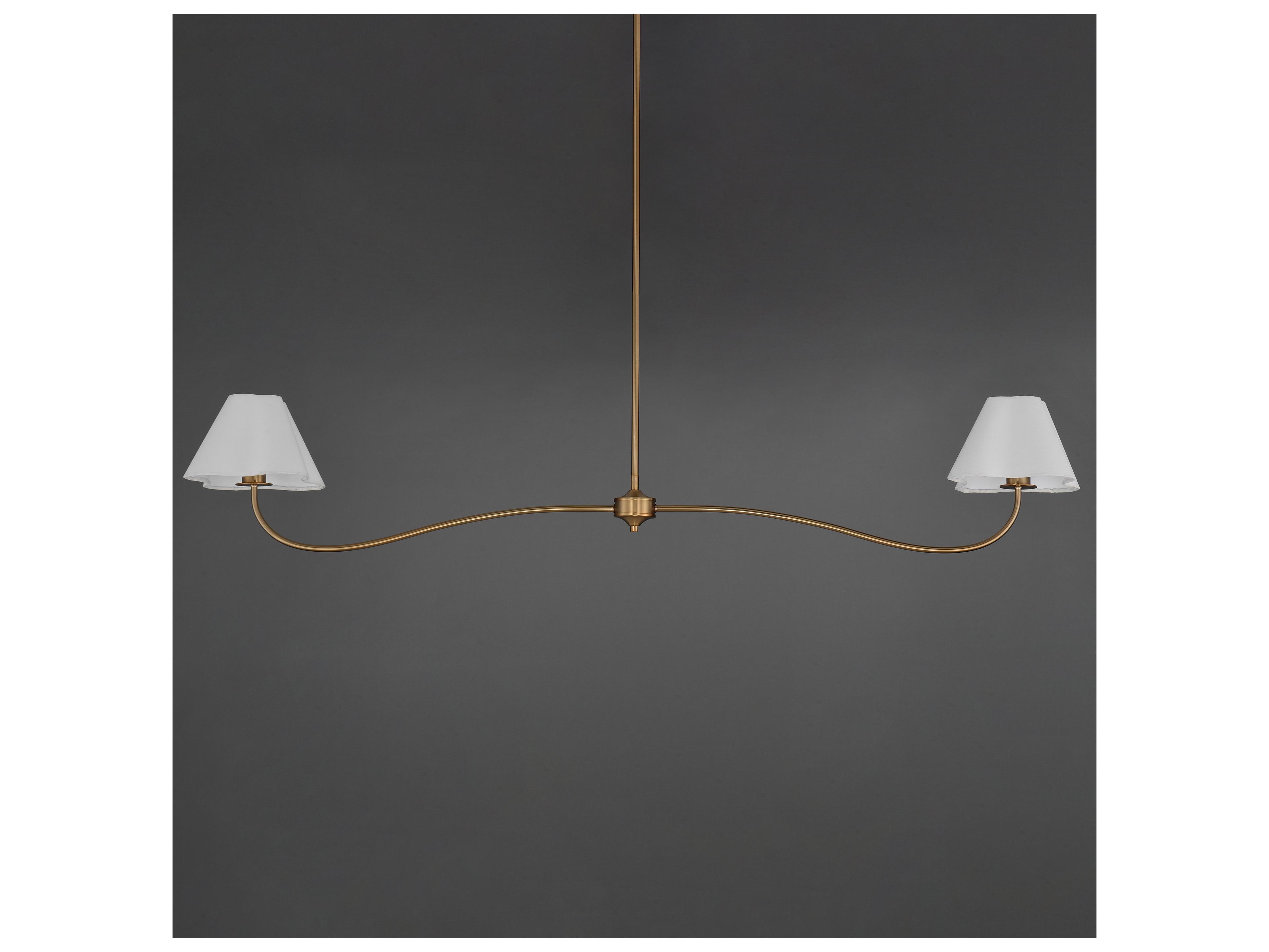 Maxim Lighting Saxon 2- Light Natural Aged Brass Bell Linear Island Pendant