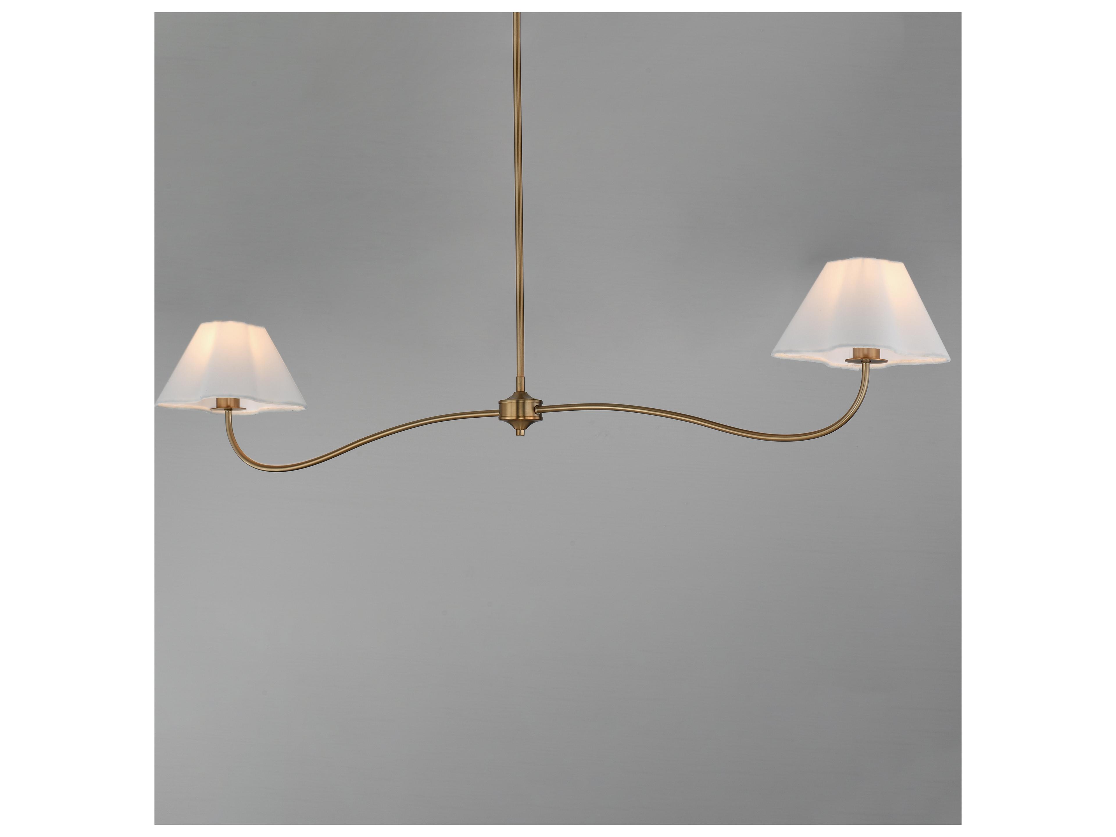 Maxim Lighting Saxon 2- Light Natural Aged Brass Bell Linear Island Pendant