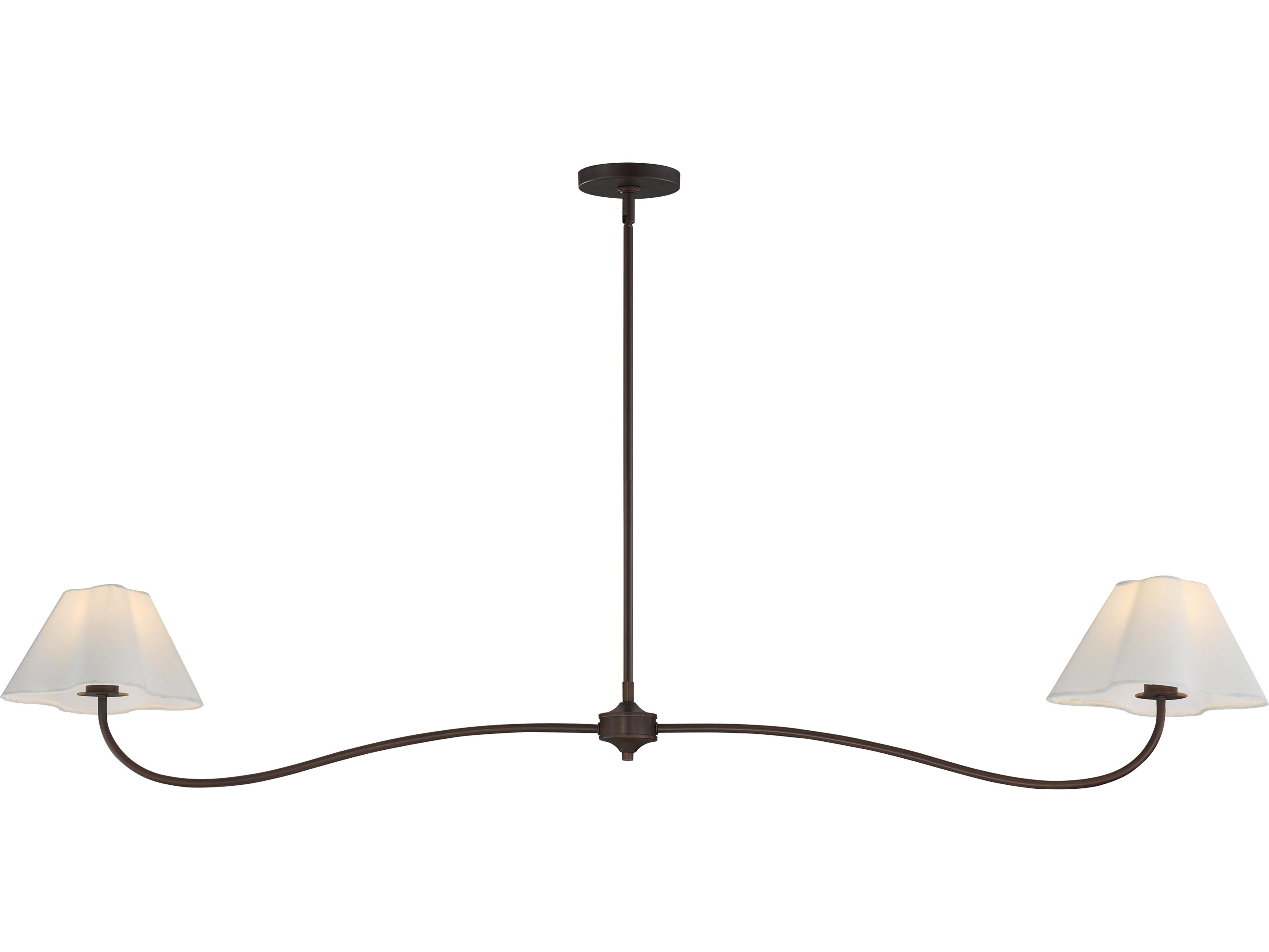 Saxon 2- Light Oil Rubbed Bronze Bell Linear Island Pendant