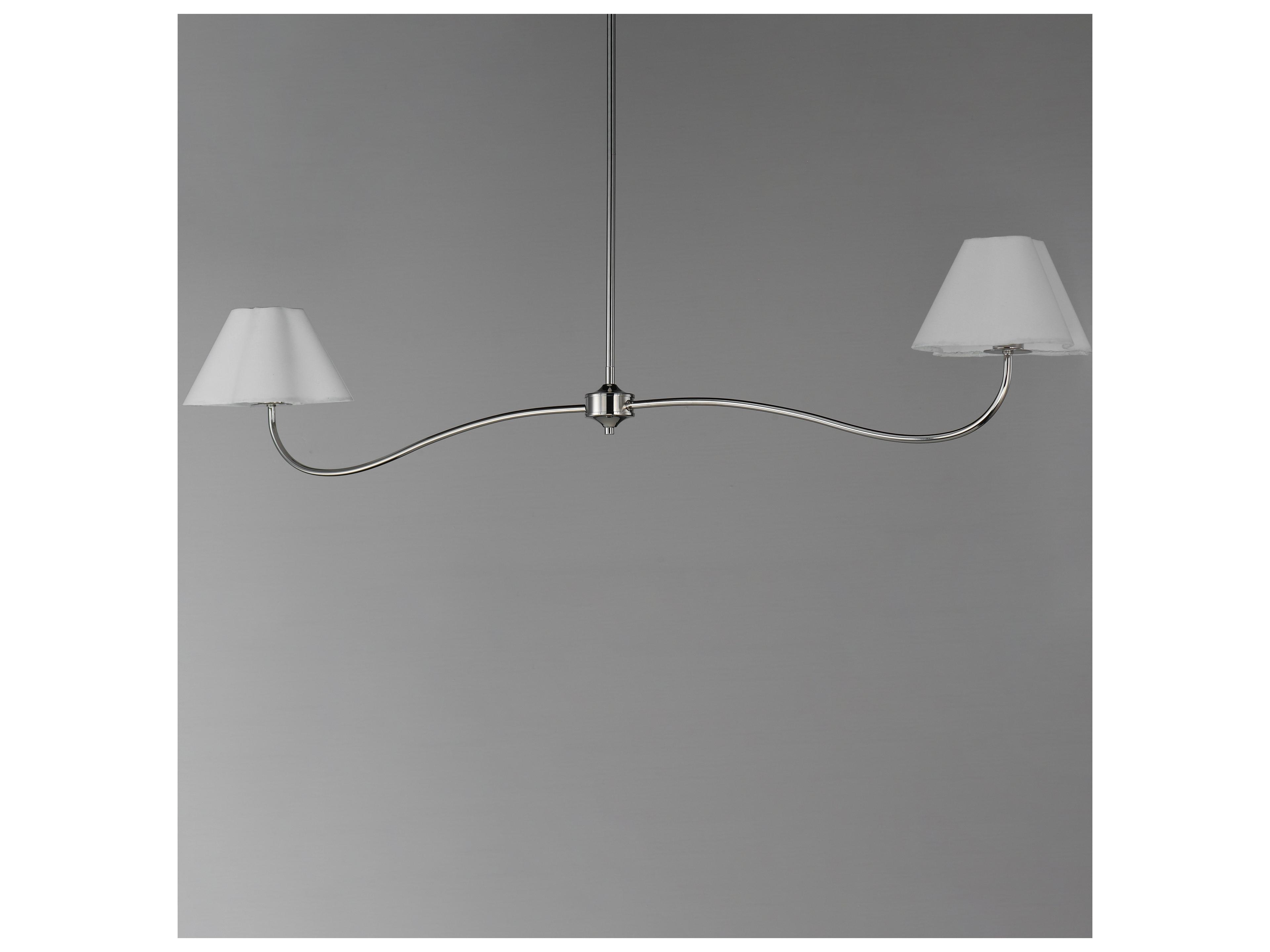Maxim Lighting Saxon 2- Light Polished Nickel Bell Linear Island Pendant