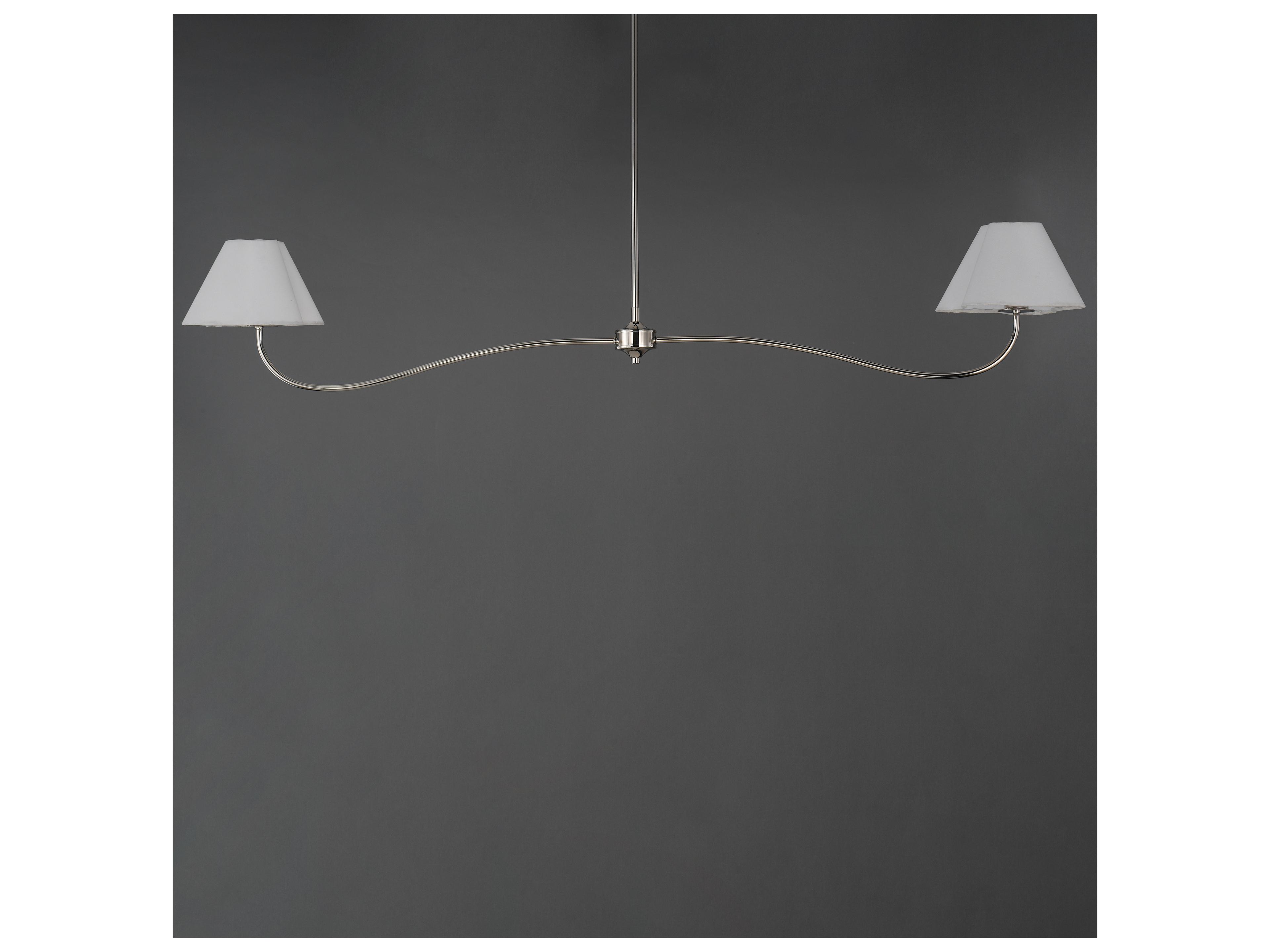 Maxim Lighting Saxon 2- Light Polished Nickel Bell Linear Island Pendant