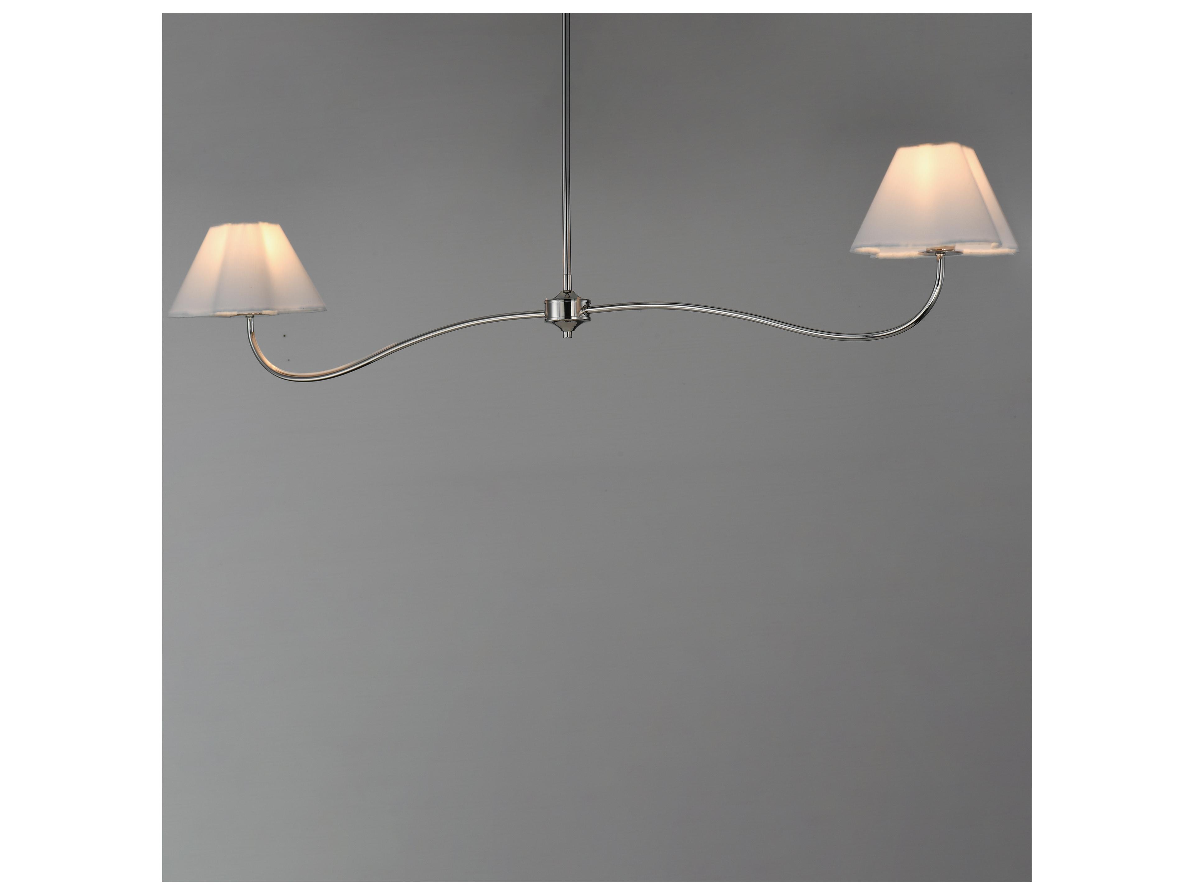 Maxim Lighting Saxon 2- Light Polished Nickel Bell Linear Island Pendant