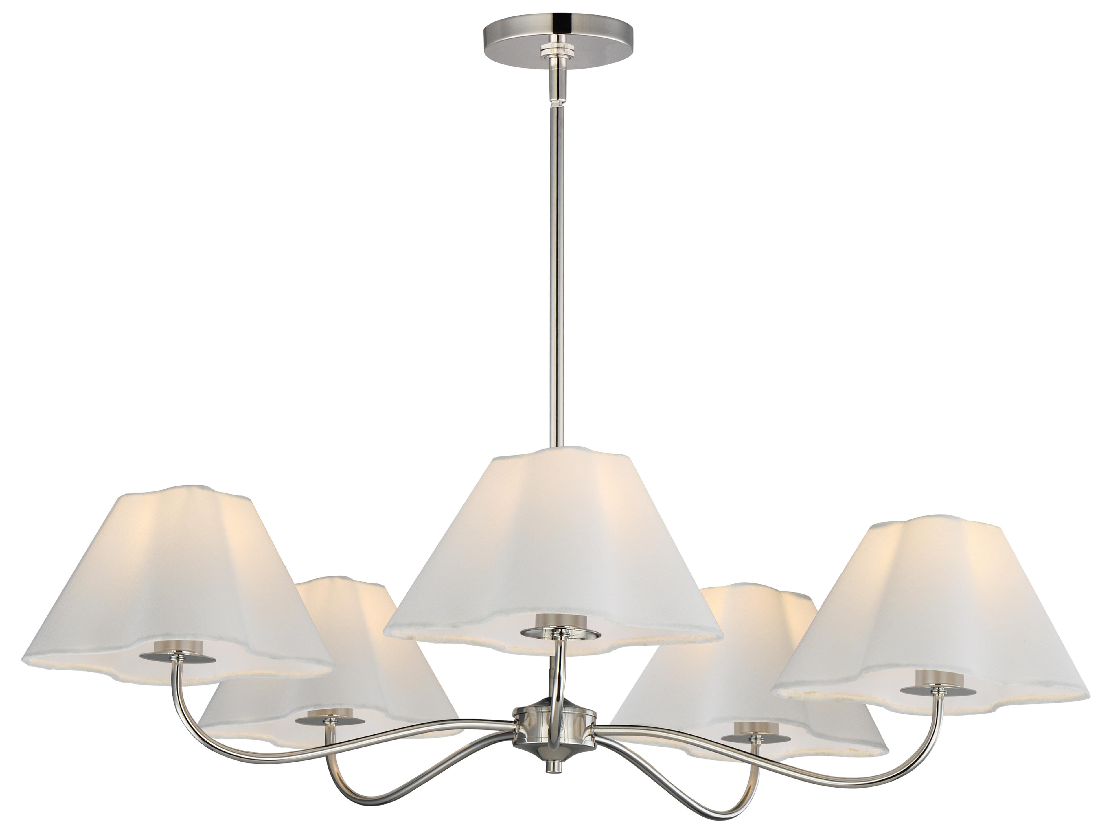 Saxon 5- Light Polished Nickel Chandelier